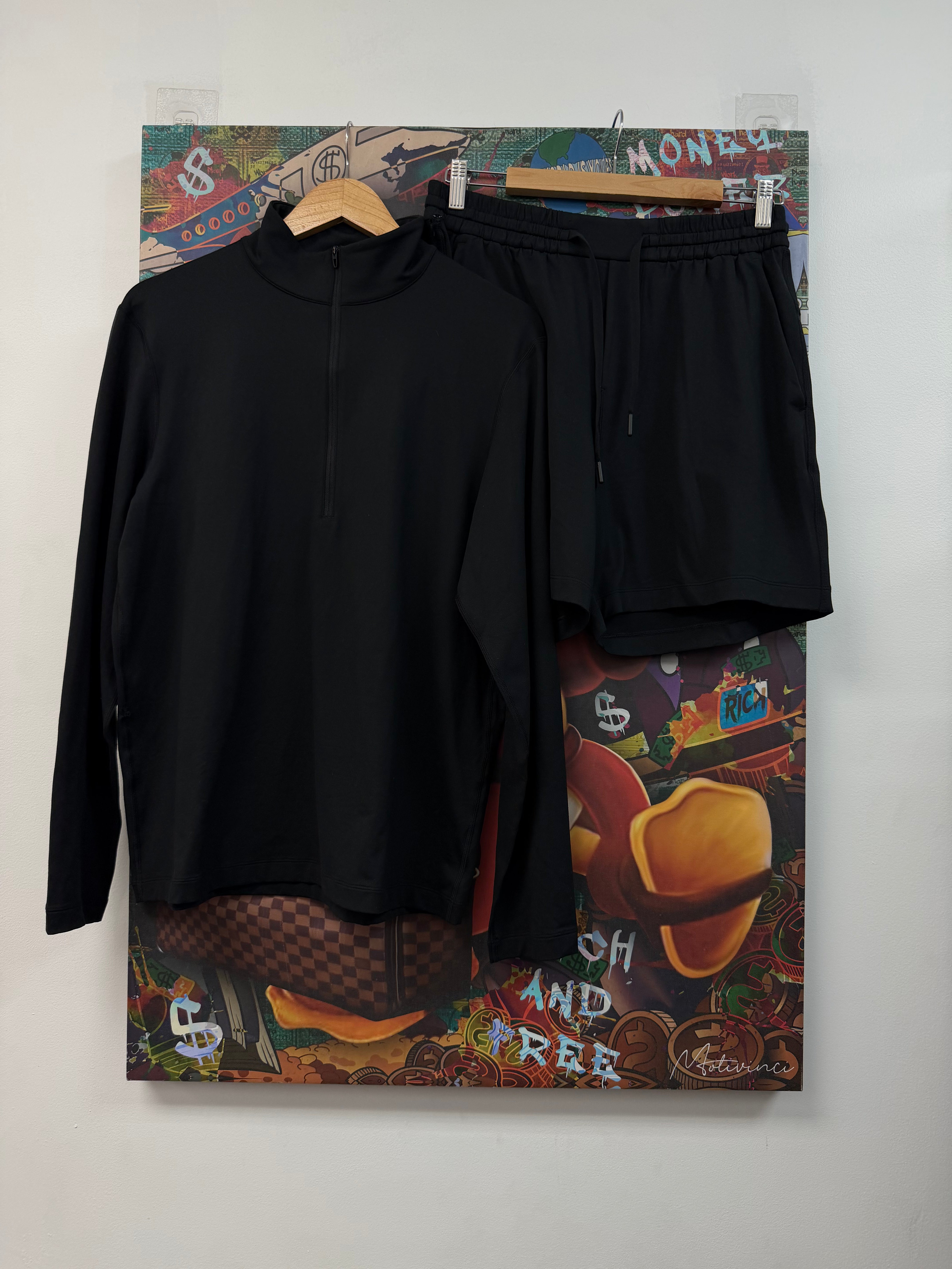 Lululemon Black Nylon Shorts TrackSuit