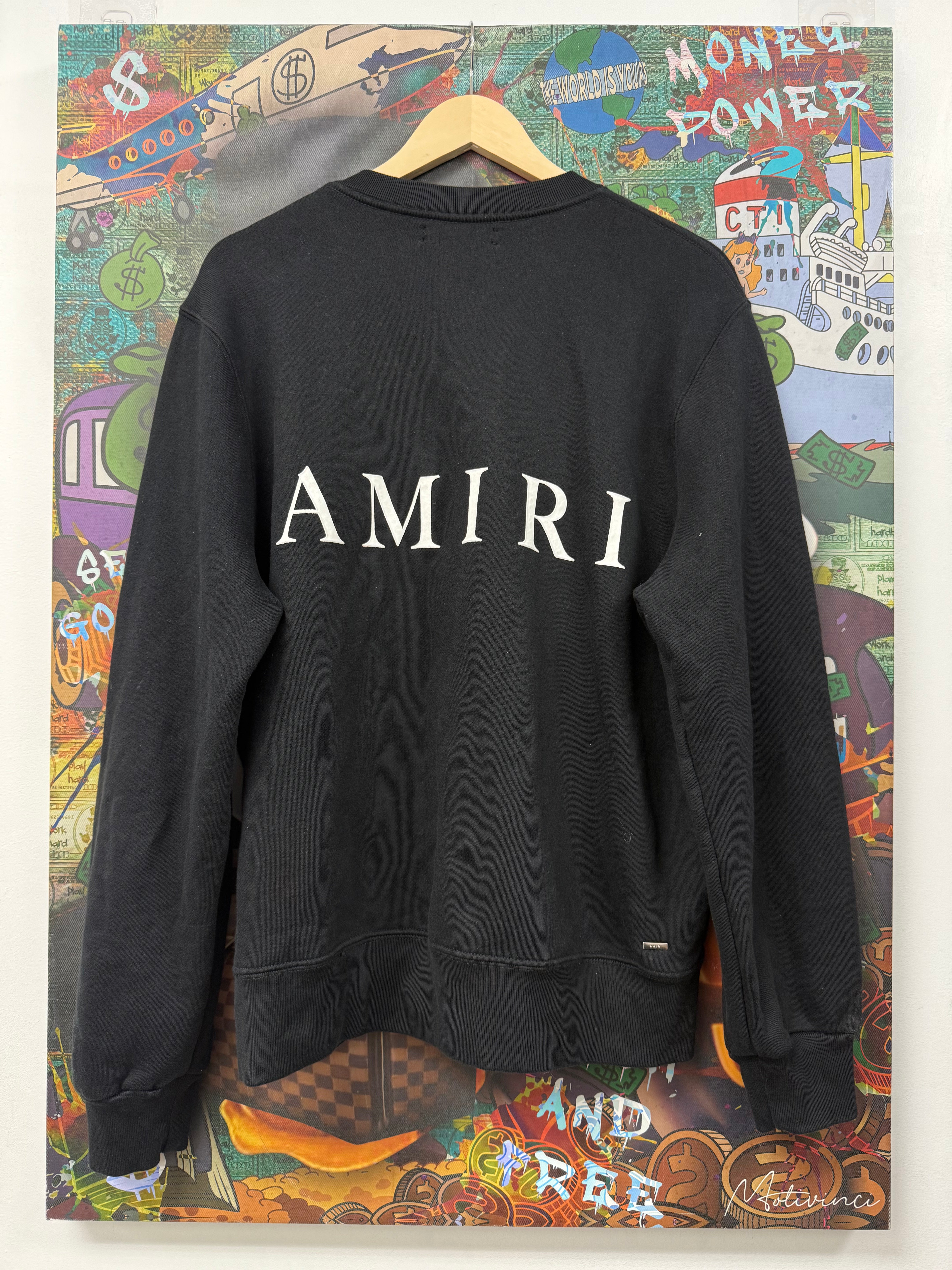 Amiri Black White Core Logo Crewneck