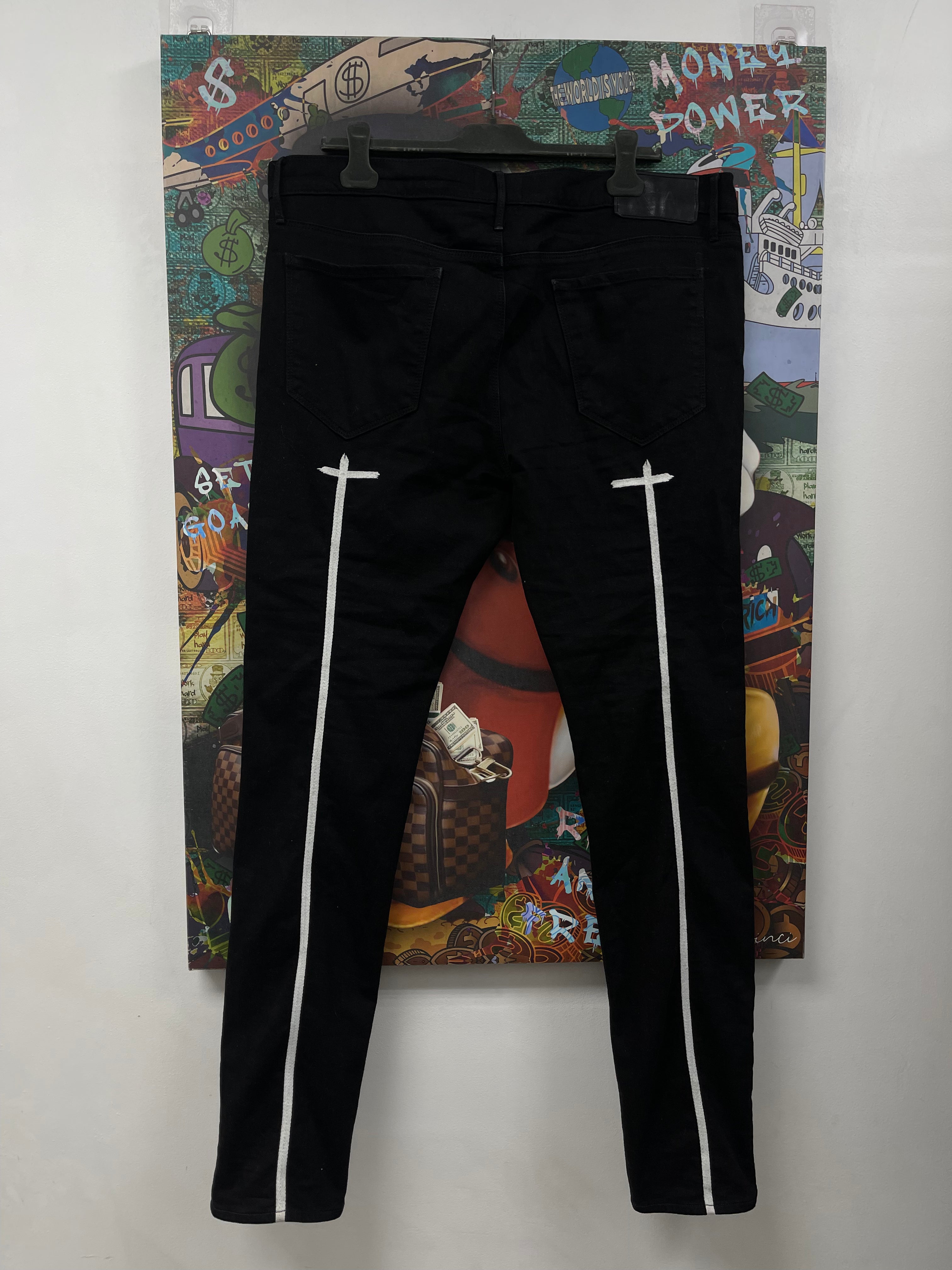 RTA Black White Sinners Jeans