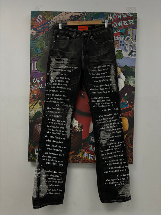 WDW Jeans Black Scripture  Used 28