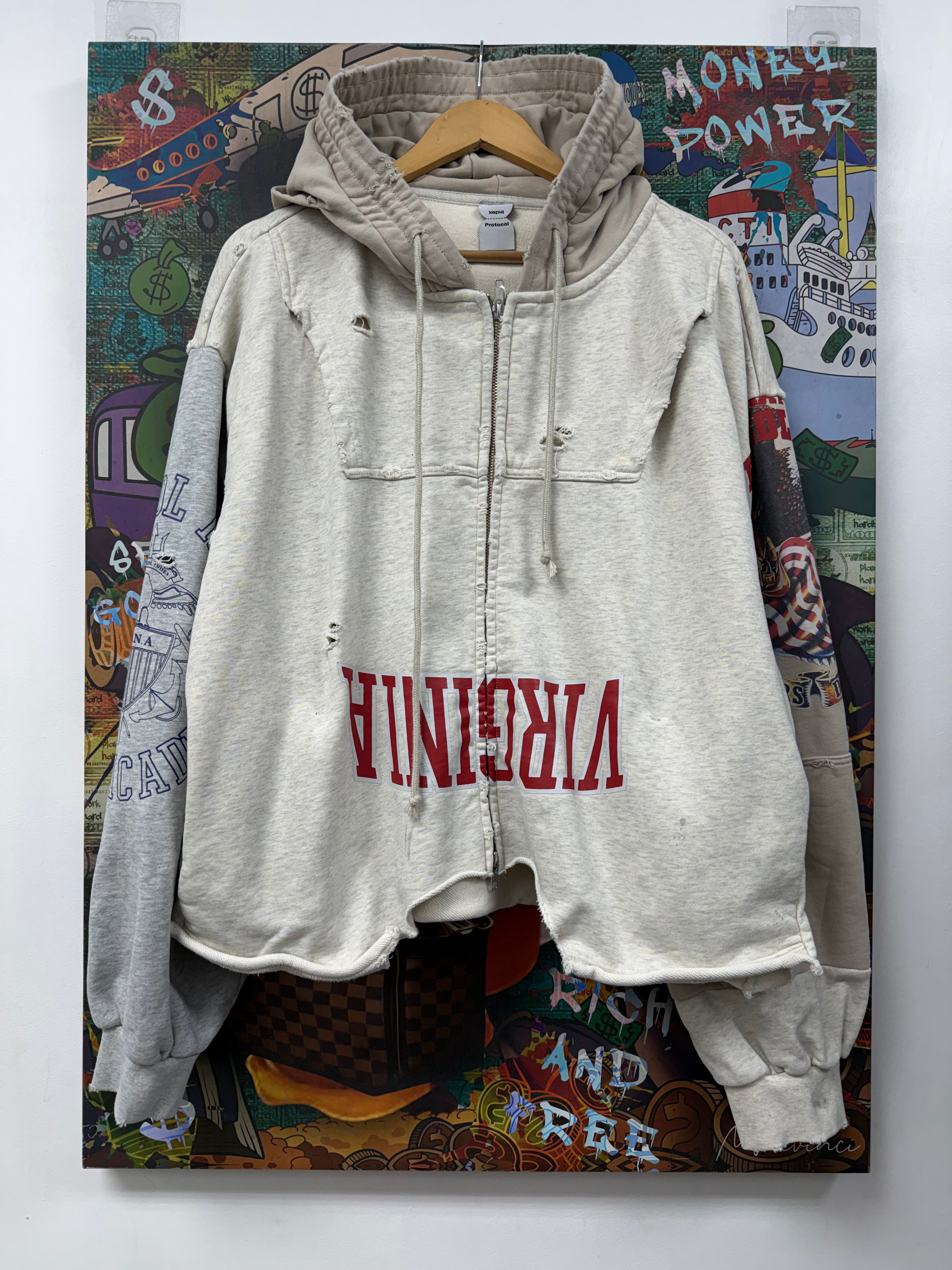 Protocol Index Grey Red Zip Up (3) Hoodie