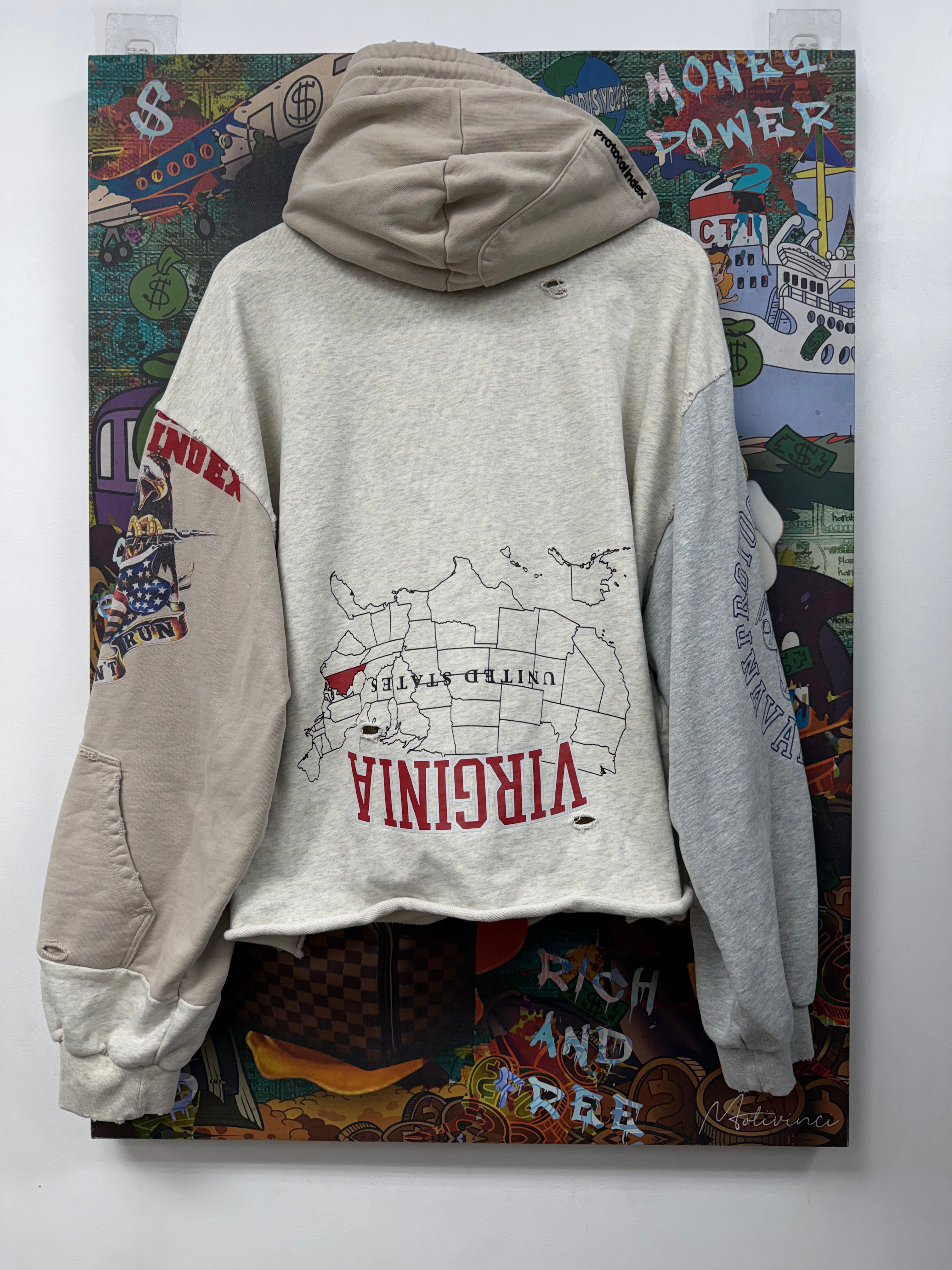 Protocol Index Grey Red Zip Up (3) Hoodie