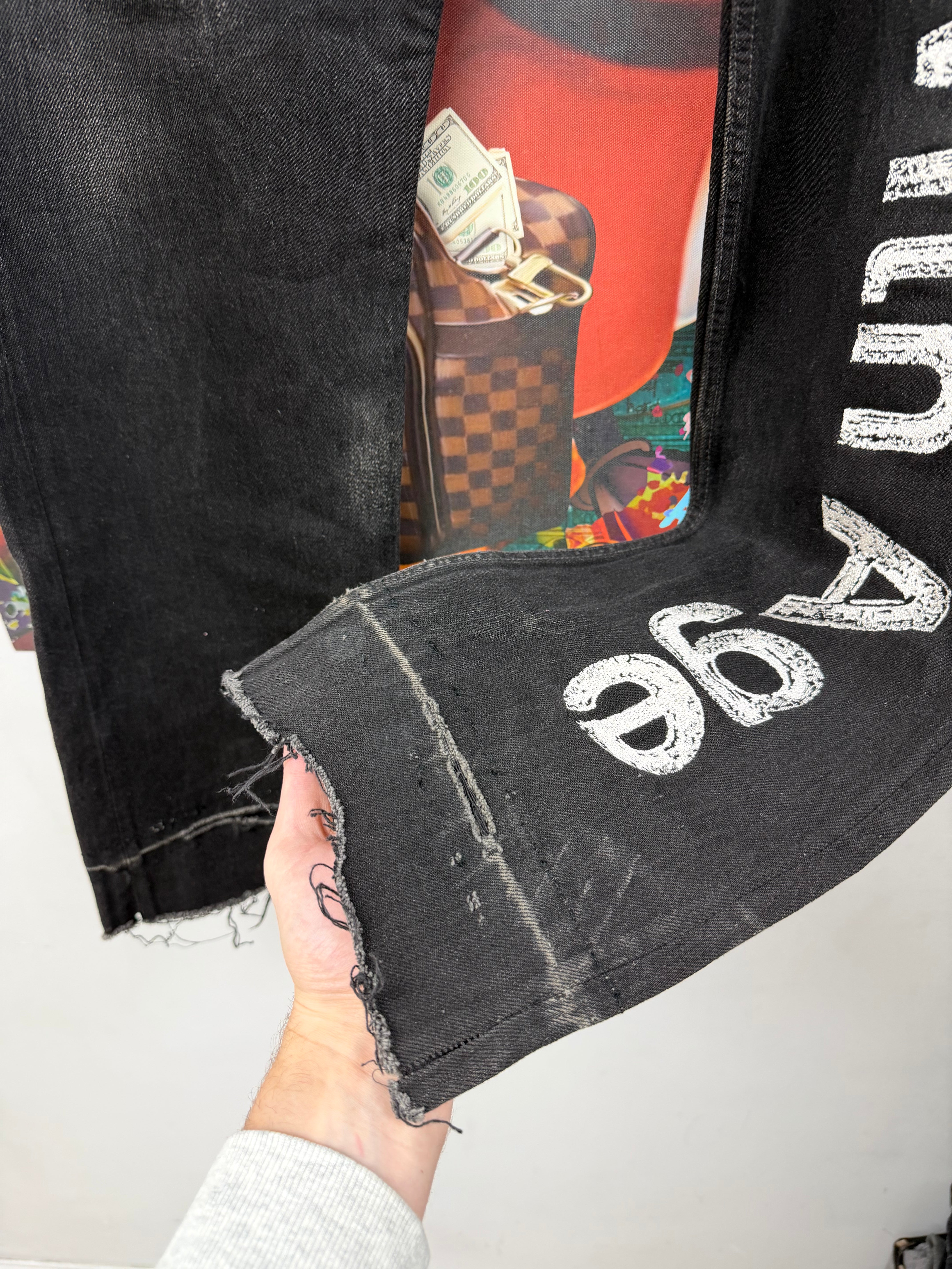 Better With Age Black Wash Spellout Jeans