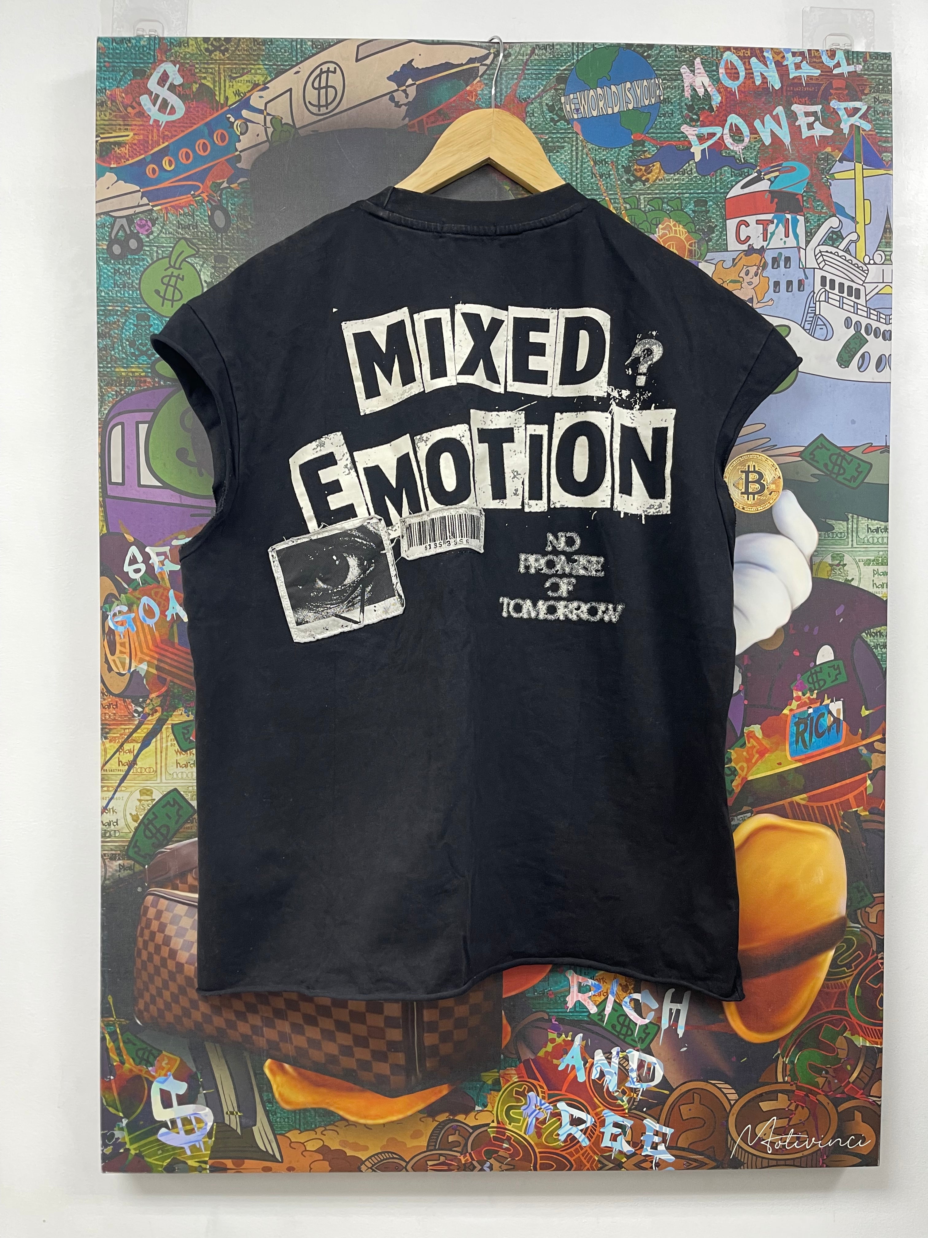 Mixed Emotions Newspaper Sleeveless Tee
