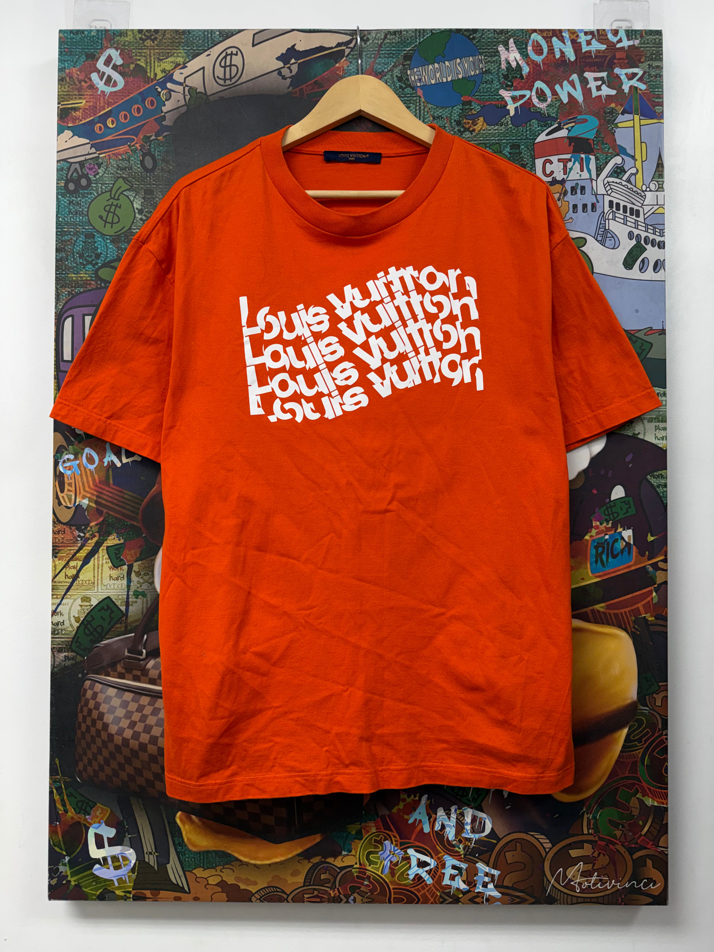 Louis Vuitton Orange White Tee