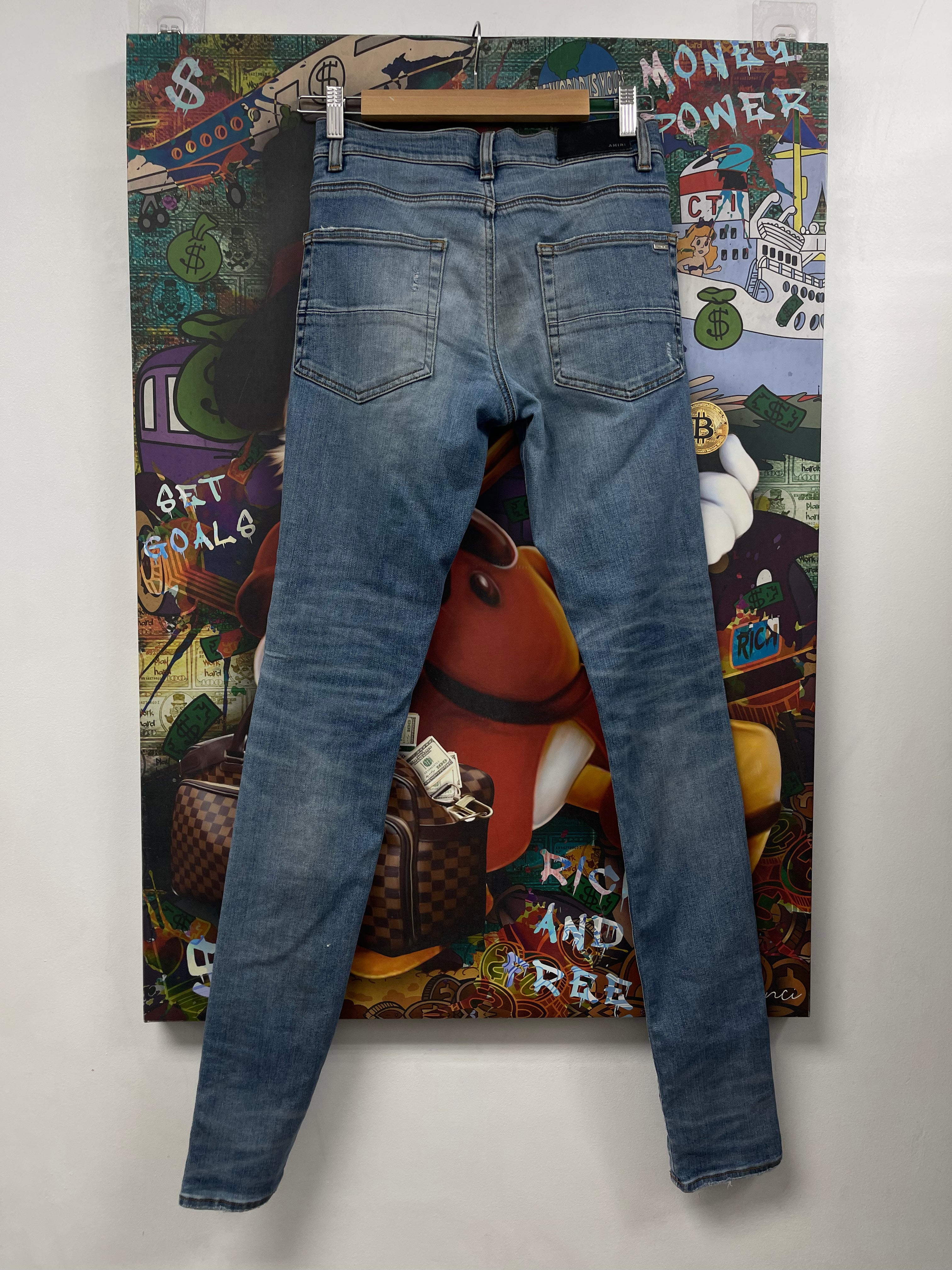 Amiri MX1 Light Black Patch Jeans