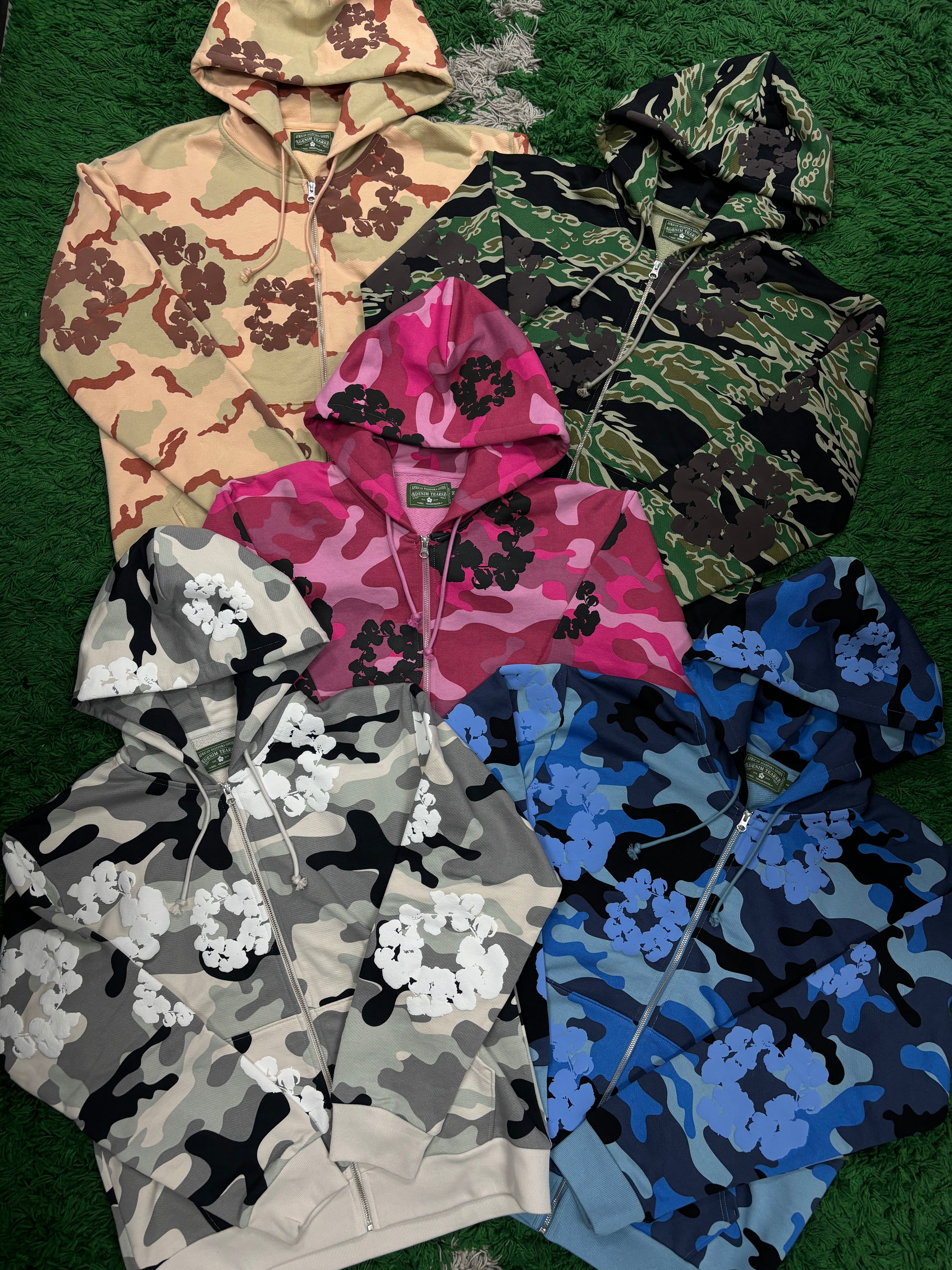 Denim Tears Camo Wreath Zip Hoodie Multi