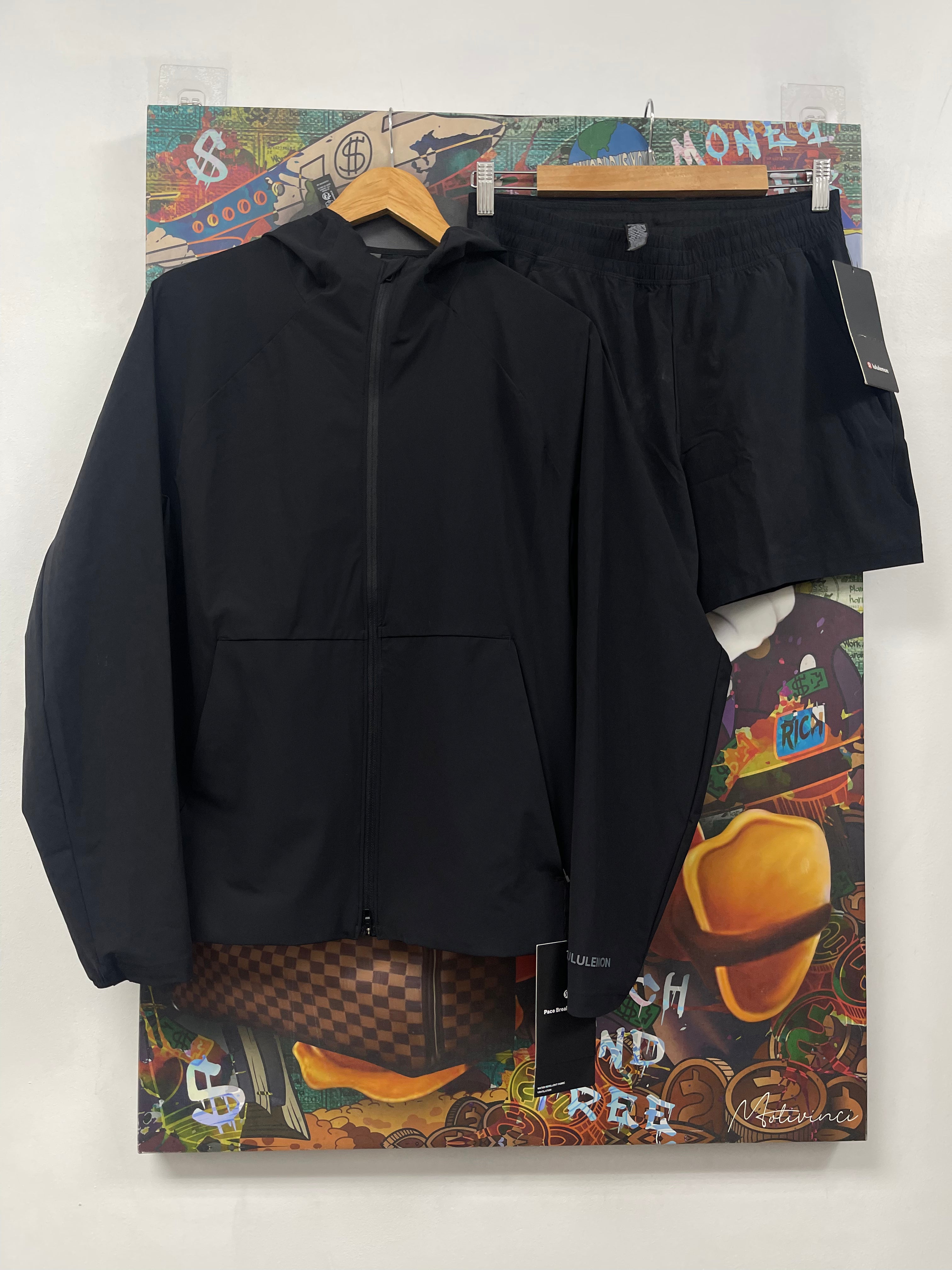 Lululemon Black Pace Breaker Shorts Track Suit
