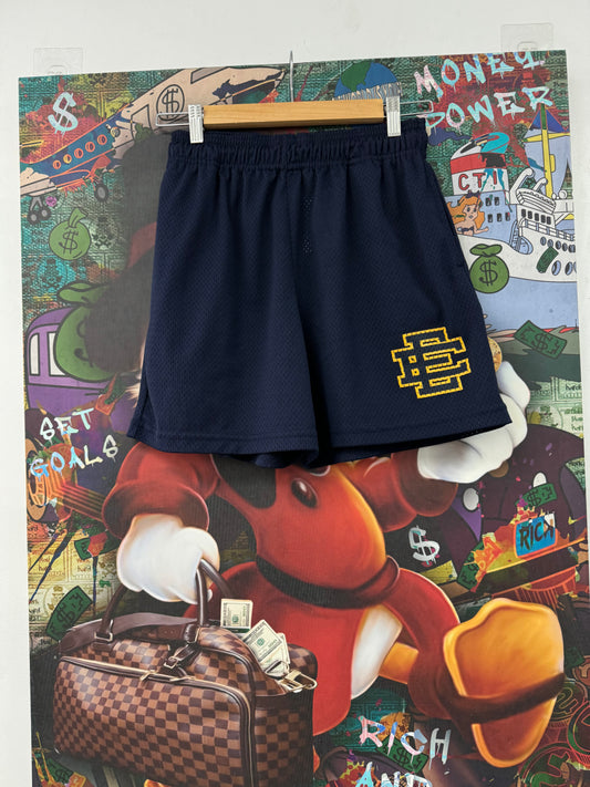 EE Shorts Navy Yellow Used Medium N/A