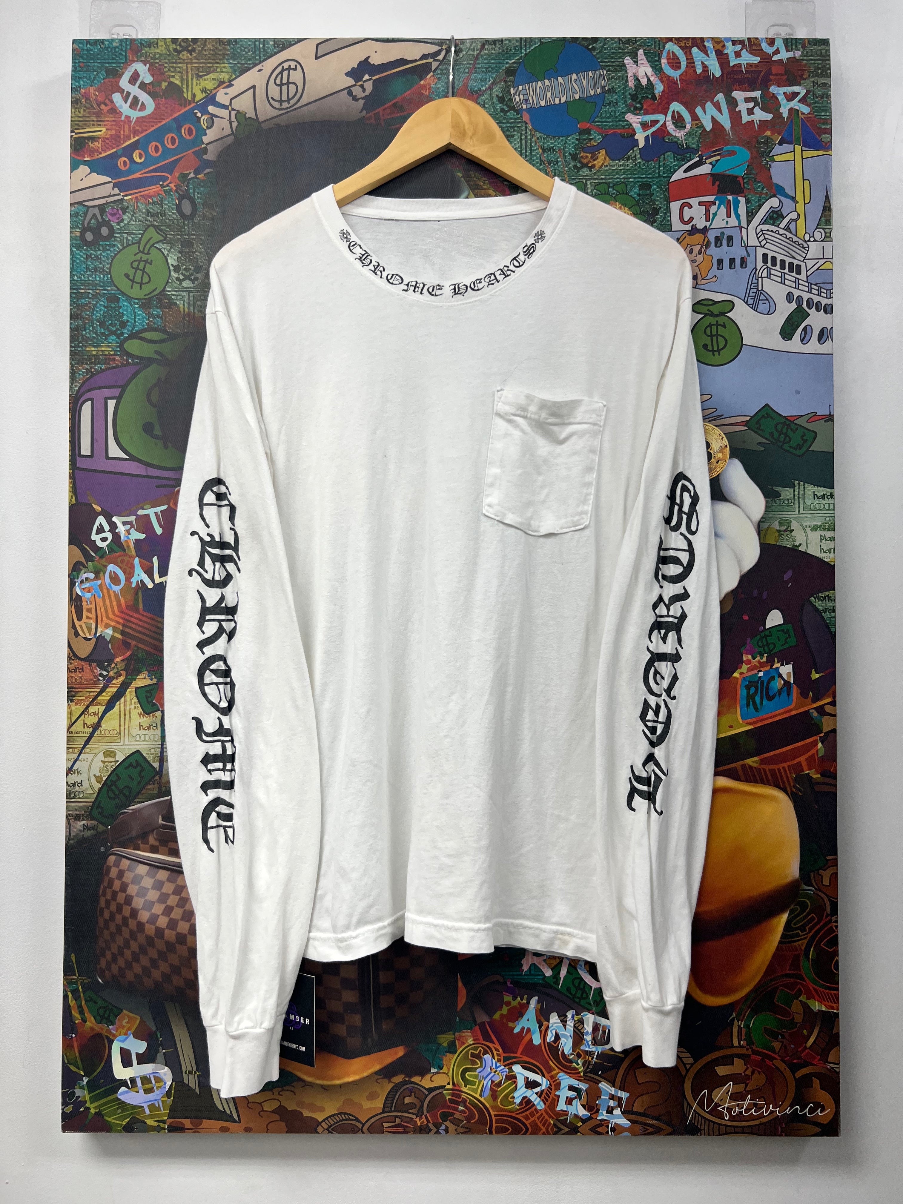 Chrome Hearts White Neck Logo Long Sleeve