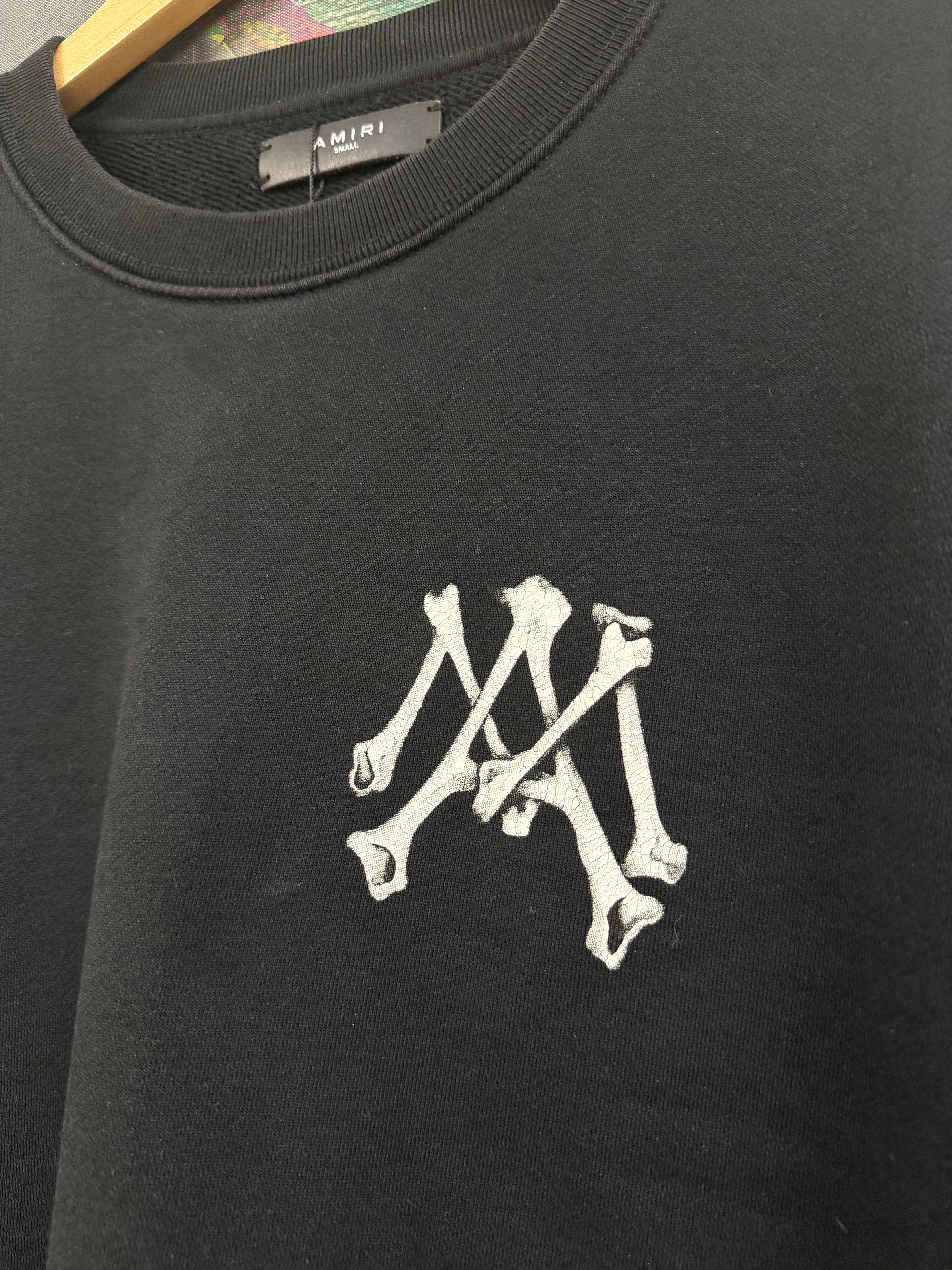Amiri Black MA Bones Crewneck