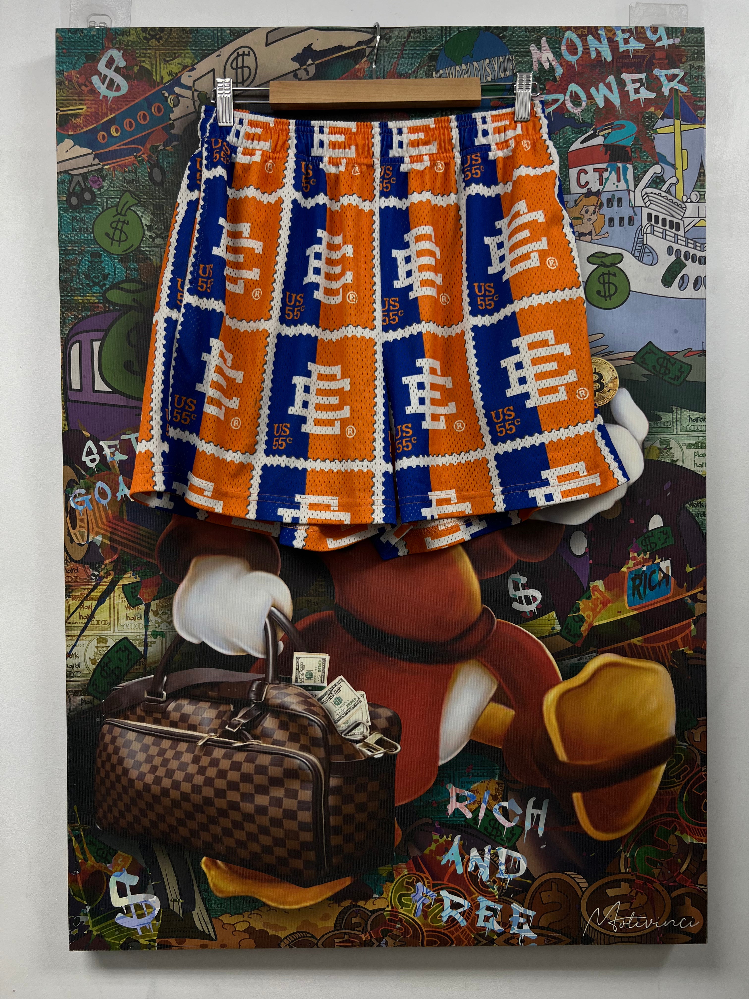 Eric Emanuel Blue Orange Stamps Shorts