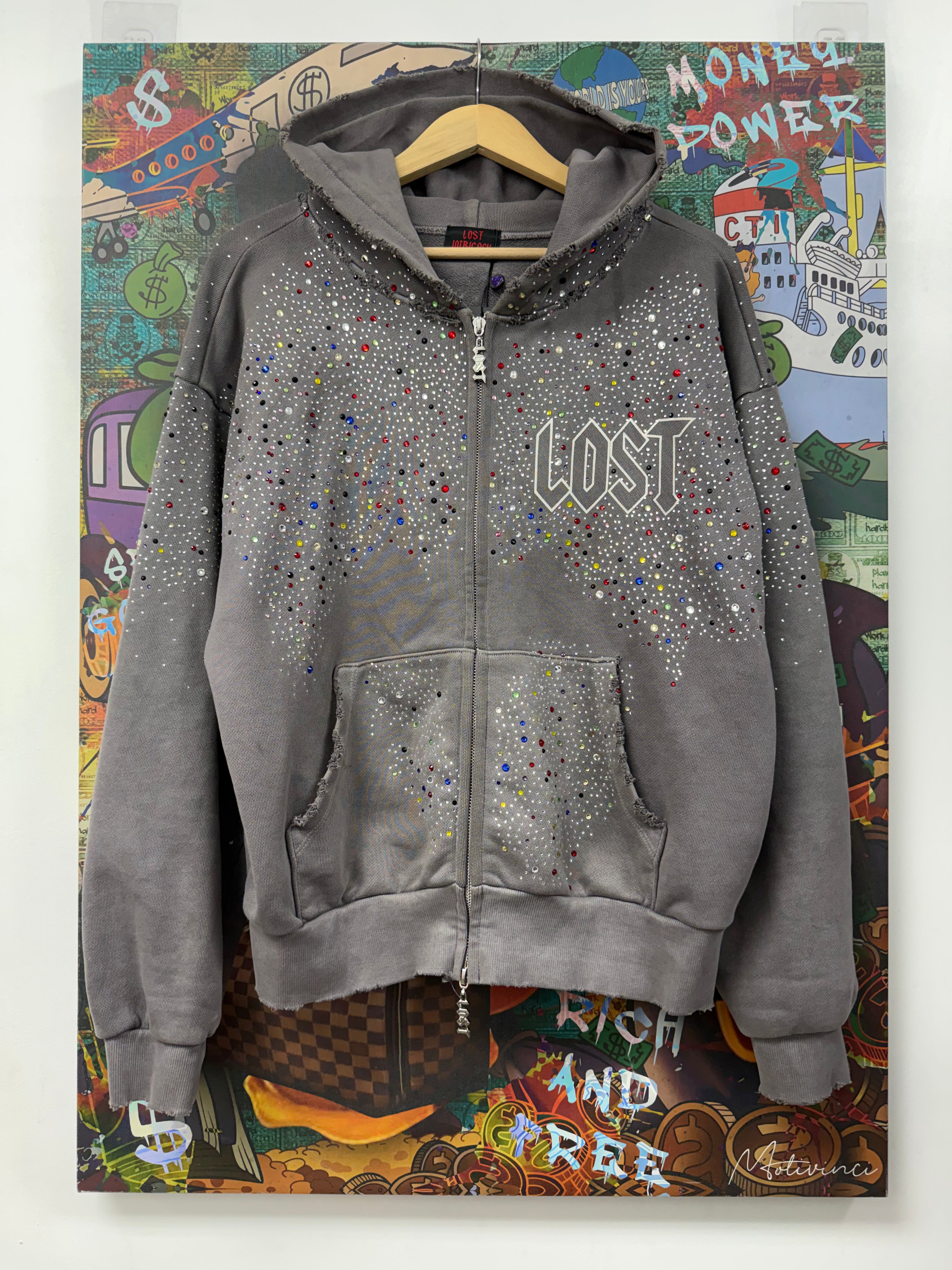 Lost Intricacy Grey Inverse 2.0 Zip Up Hoodie