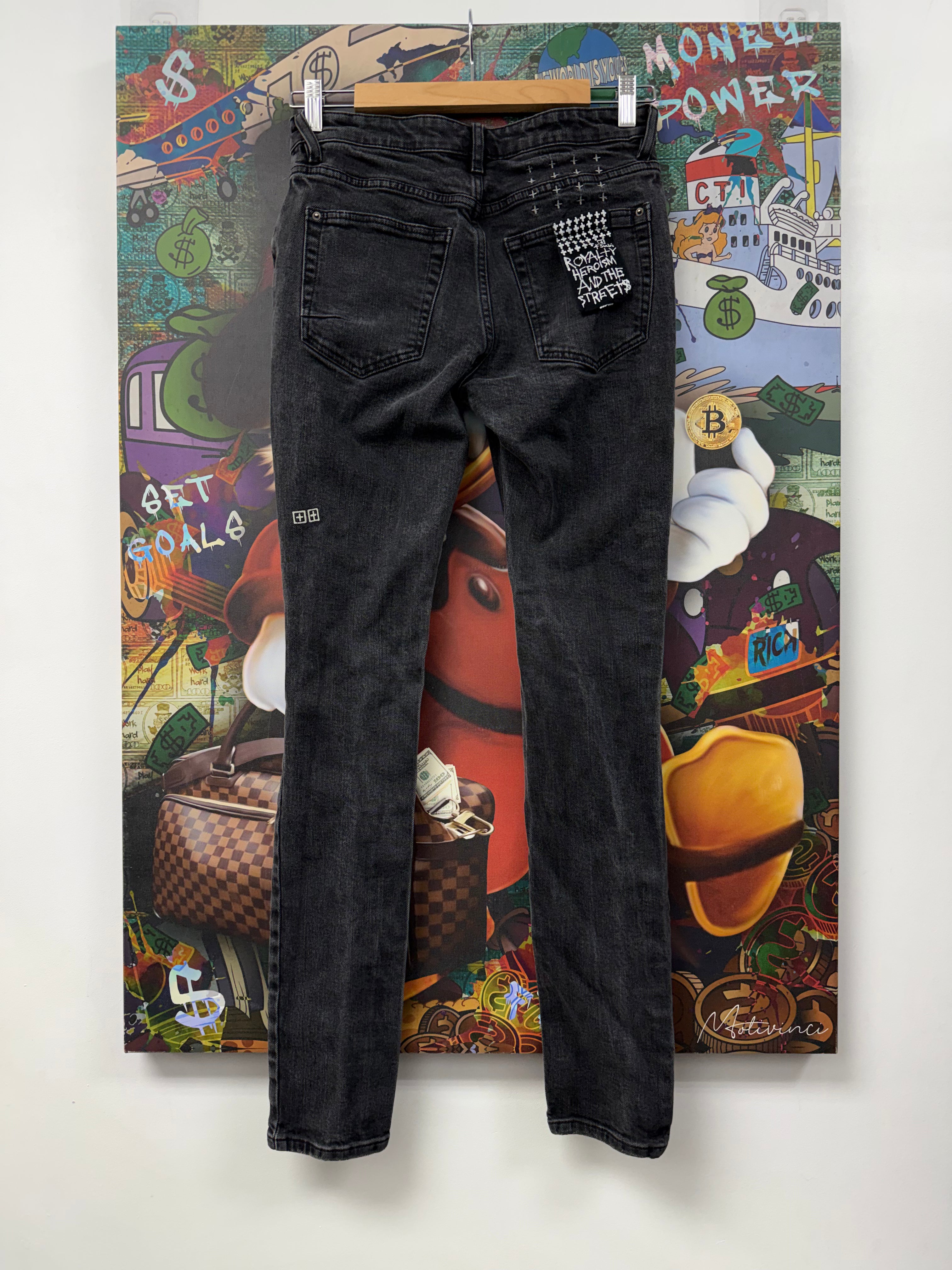 Ksubi Black Knee Rip Jeans