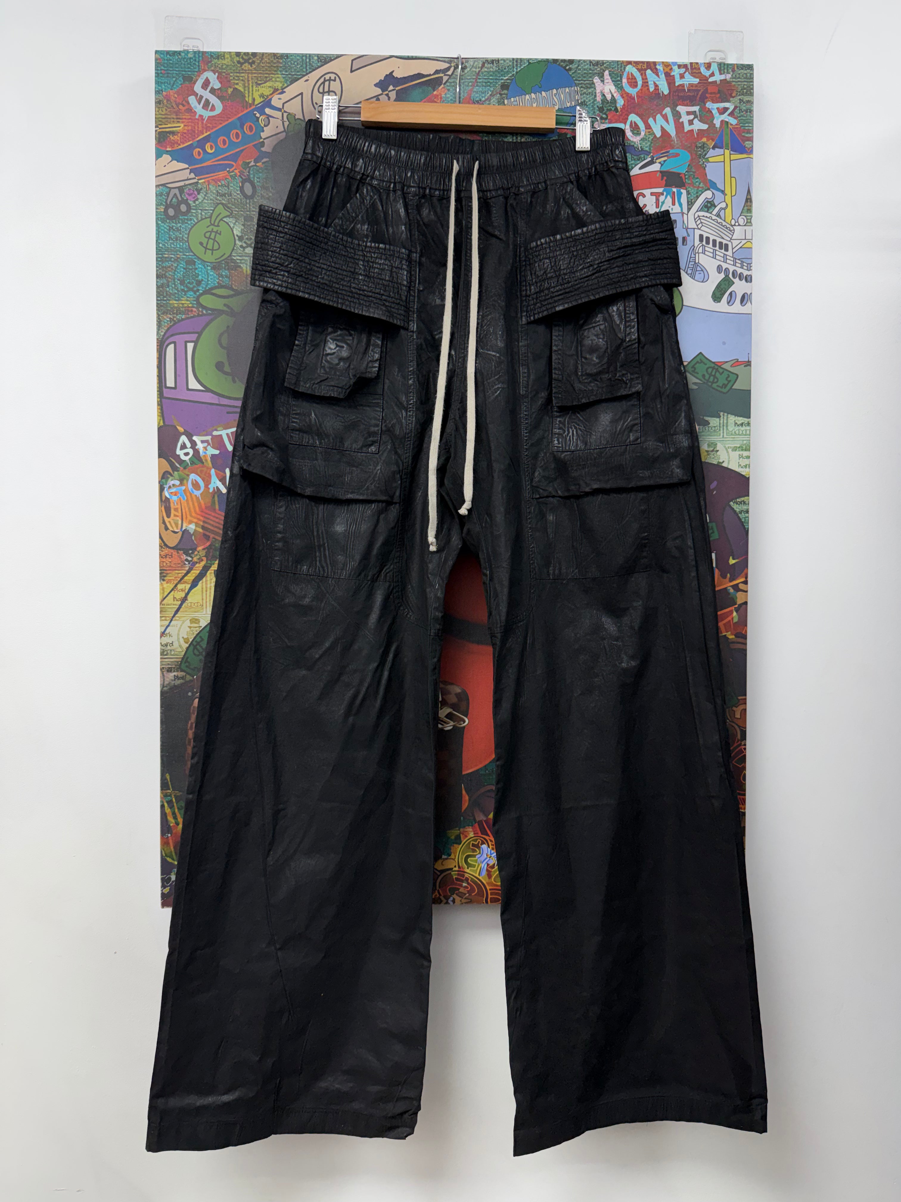 Rick Owens Black Creatch Wide Cargo Cargo Pants