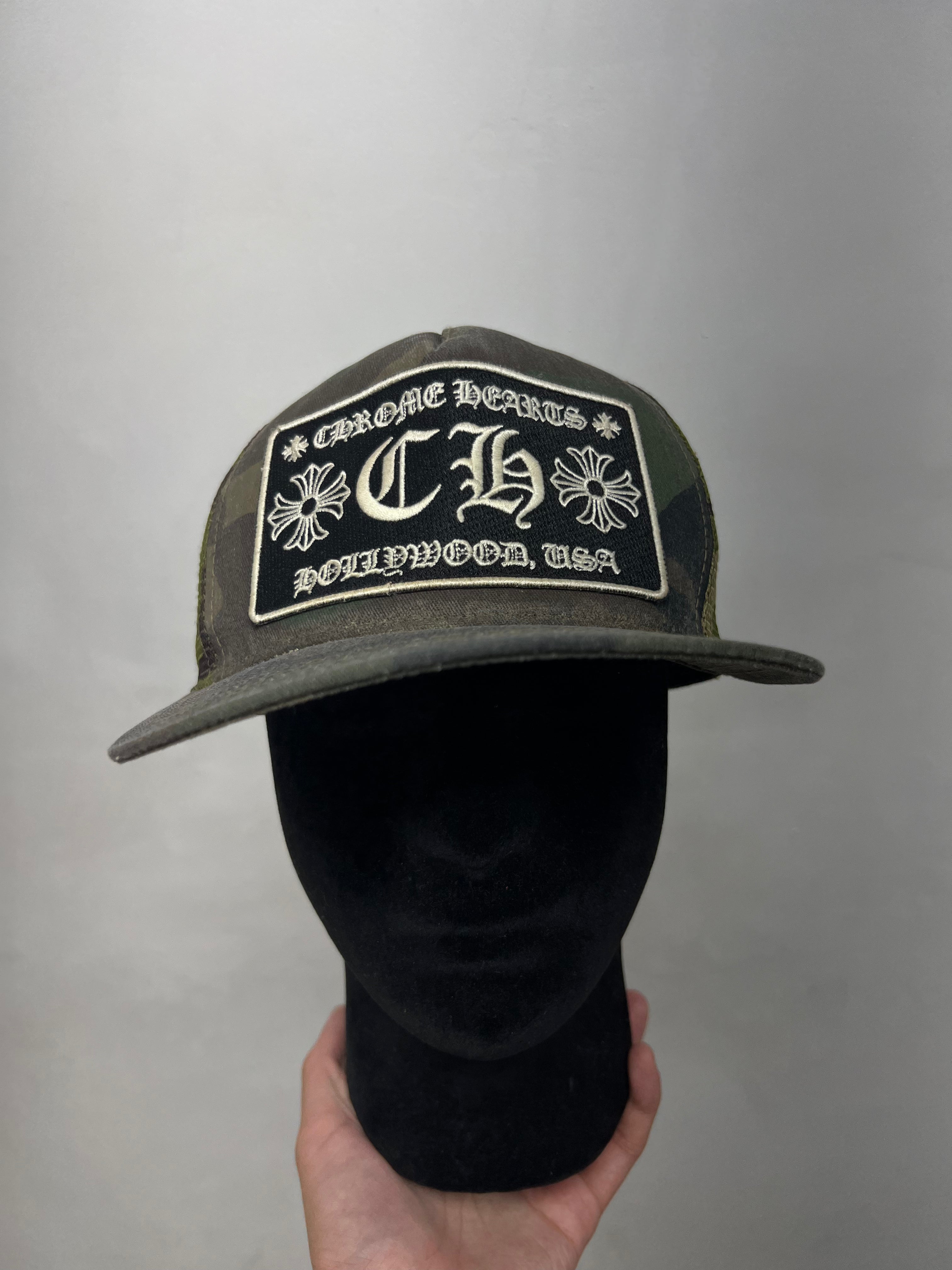 Chrome Hearts Camo CH Hollywood Trucker Hat