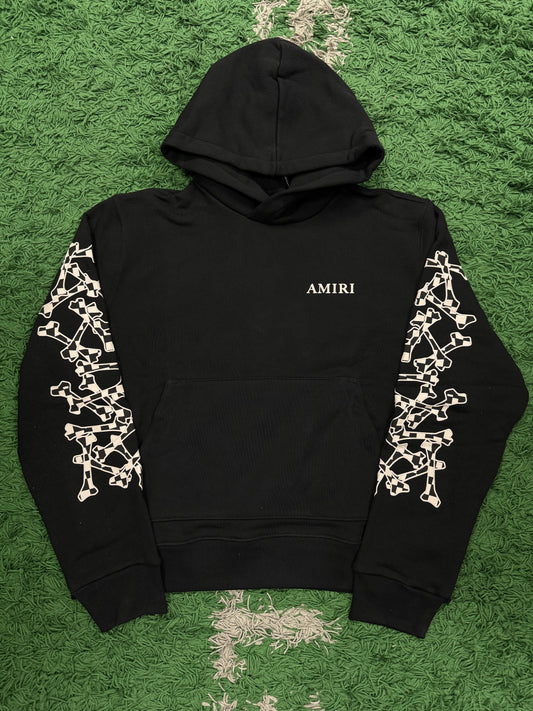 Amiri Checkered Bones Hoodie Black