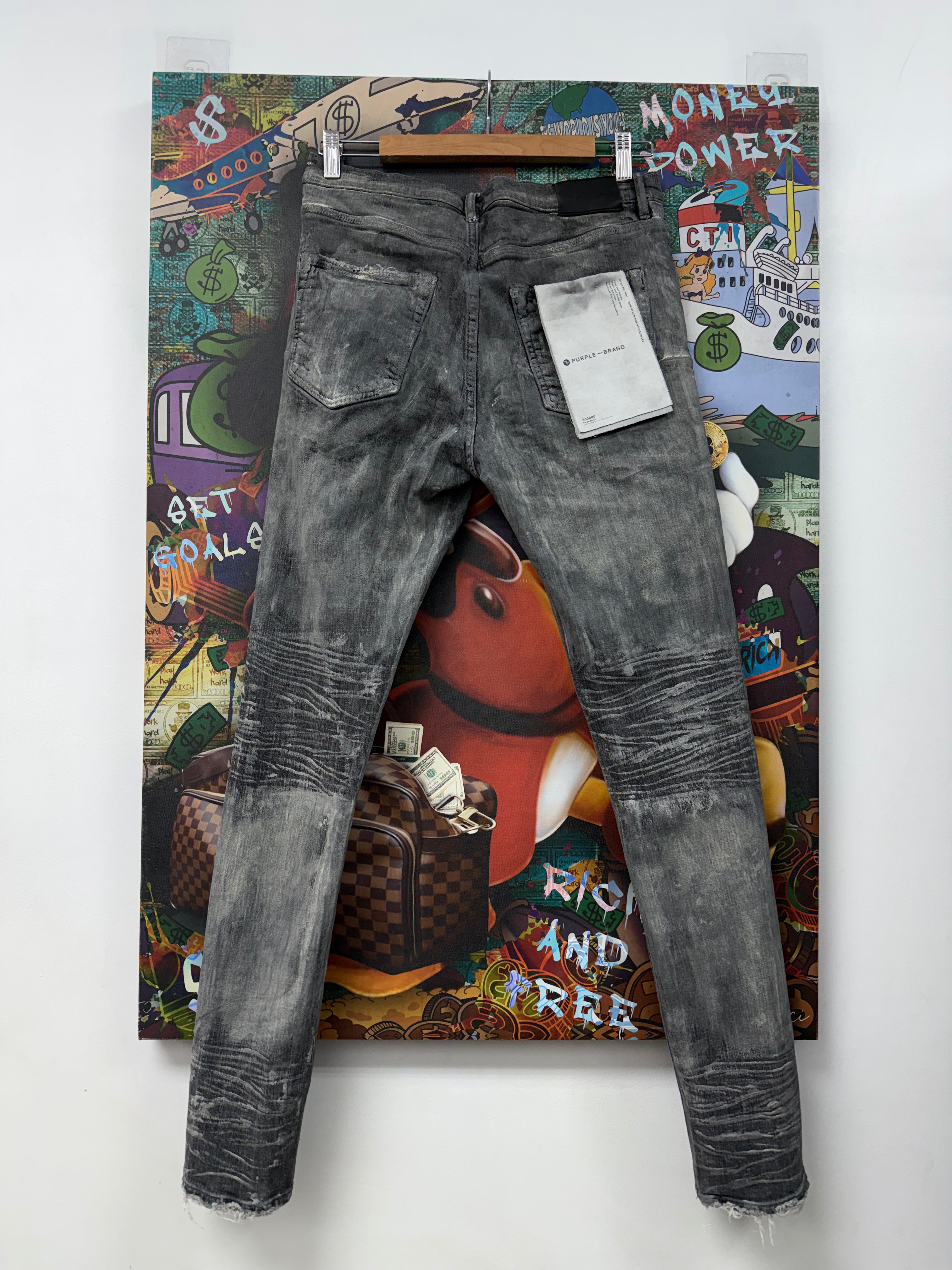 Purple Brand Wax Paint Splatter Denim Jeans
