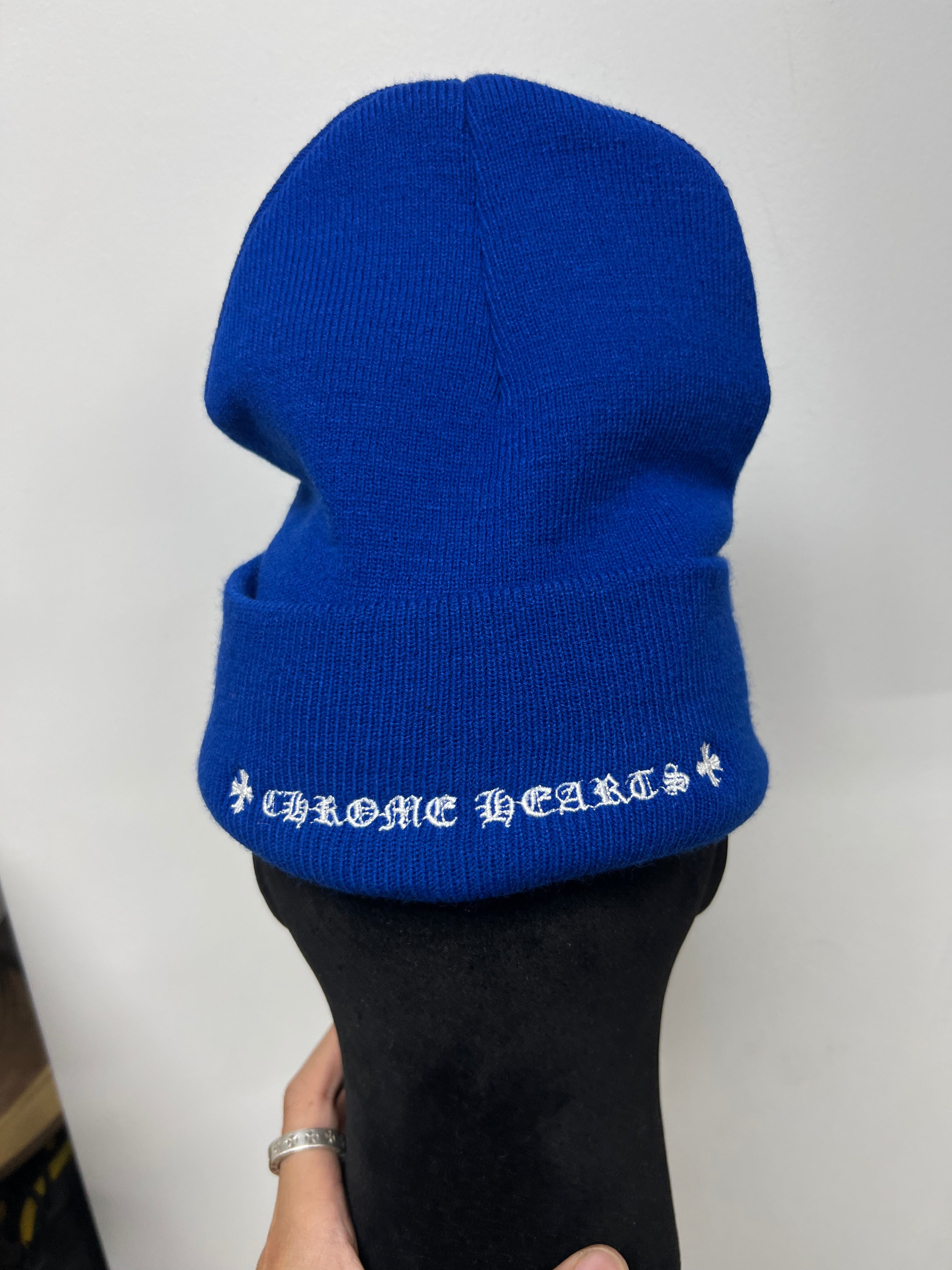 Chrome  Hearts Blue White CH Beanie Beanie