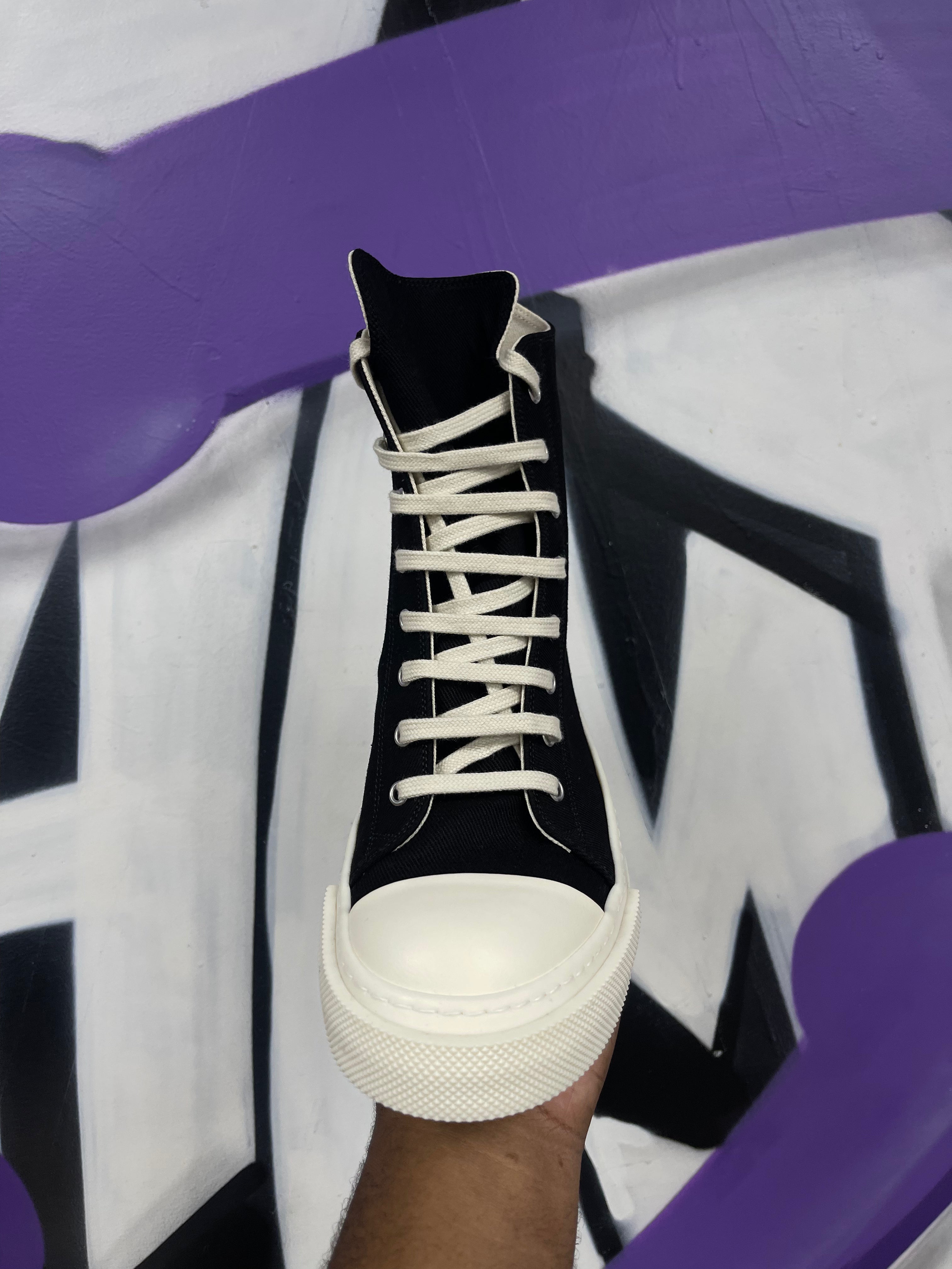 Rick Owens Black & Milk DRKSHDW Temple Ramone High Sneakers