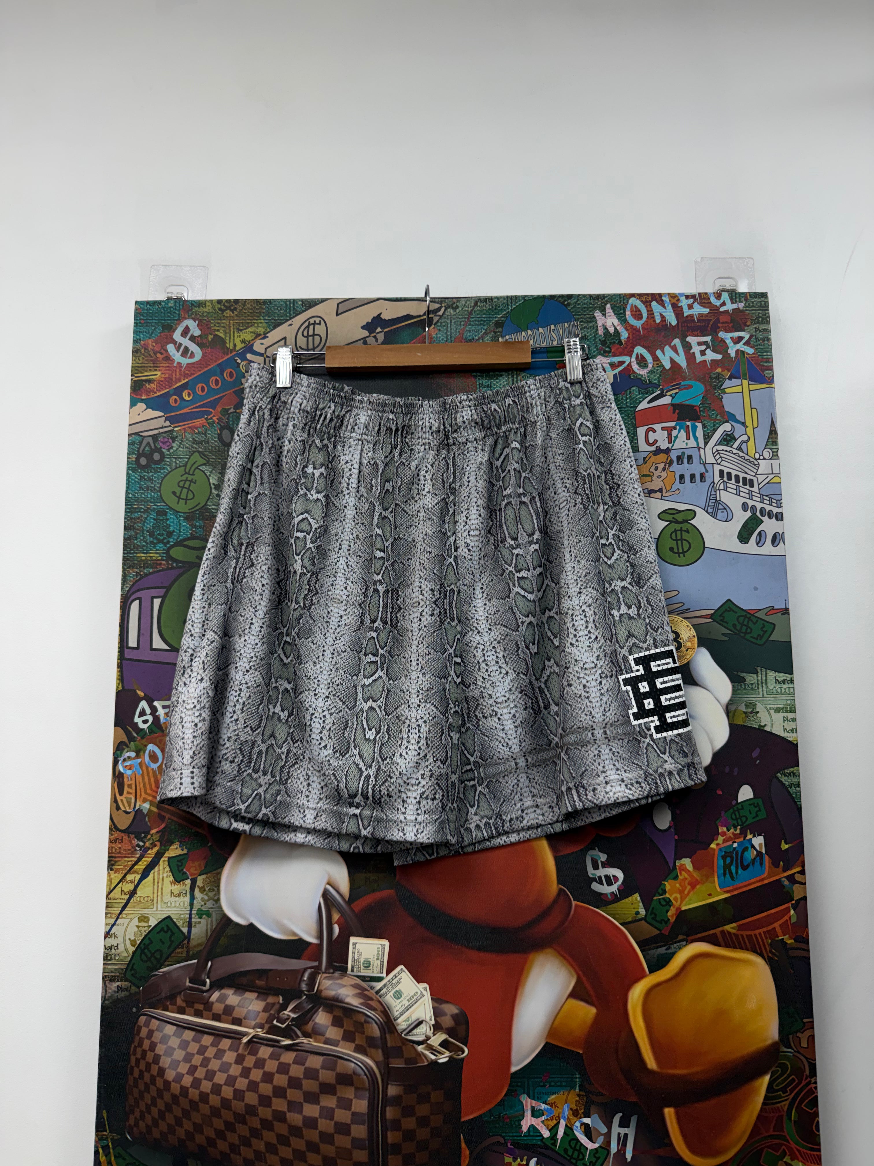 Eric Emanuel Grey Snakeskin Shorts