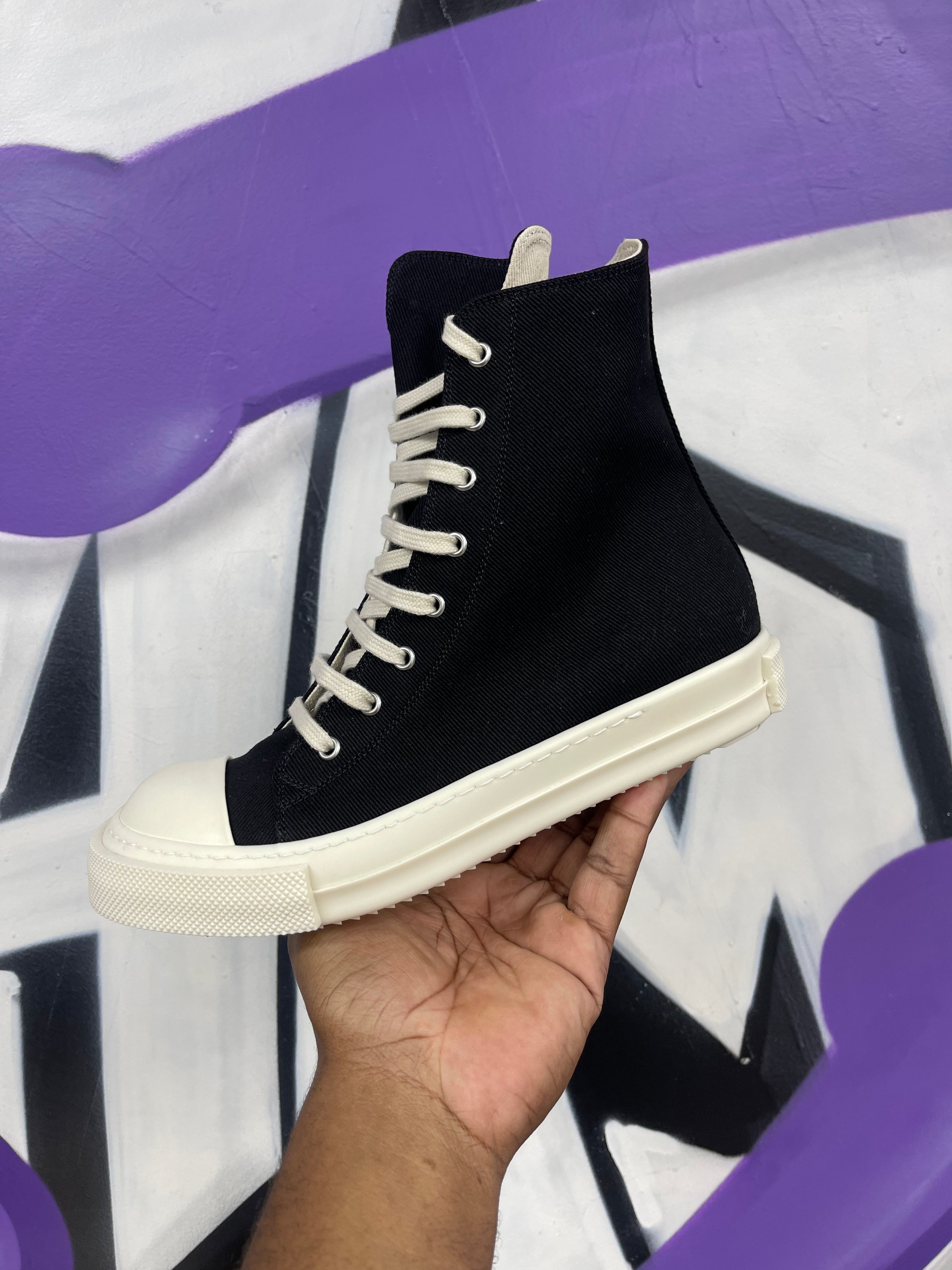 Rick Owens Black & Milk DRKSHDW Temple Ramone High Sneakers