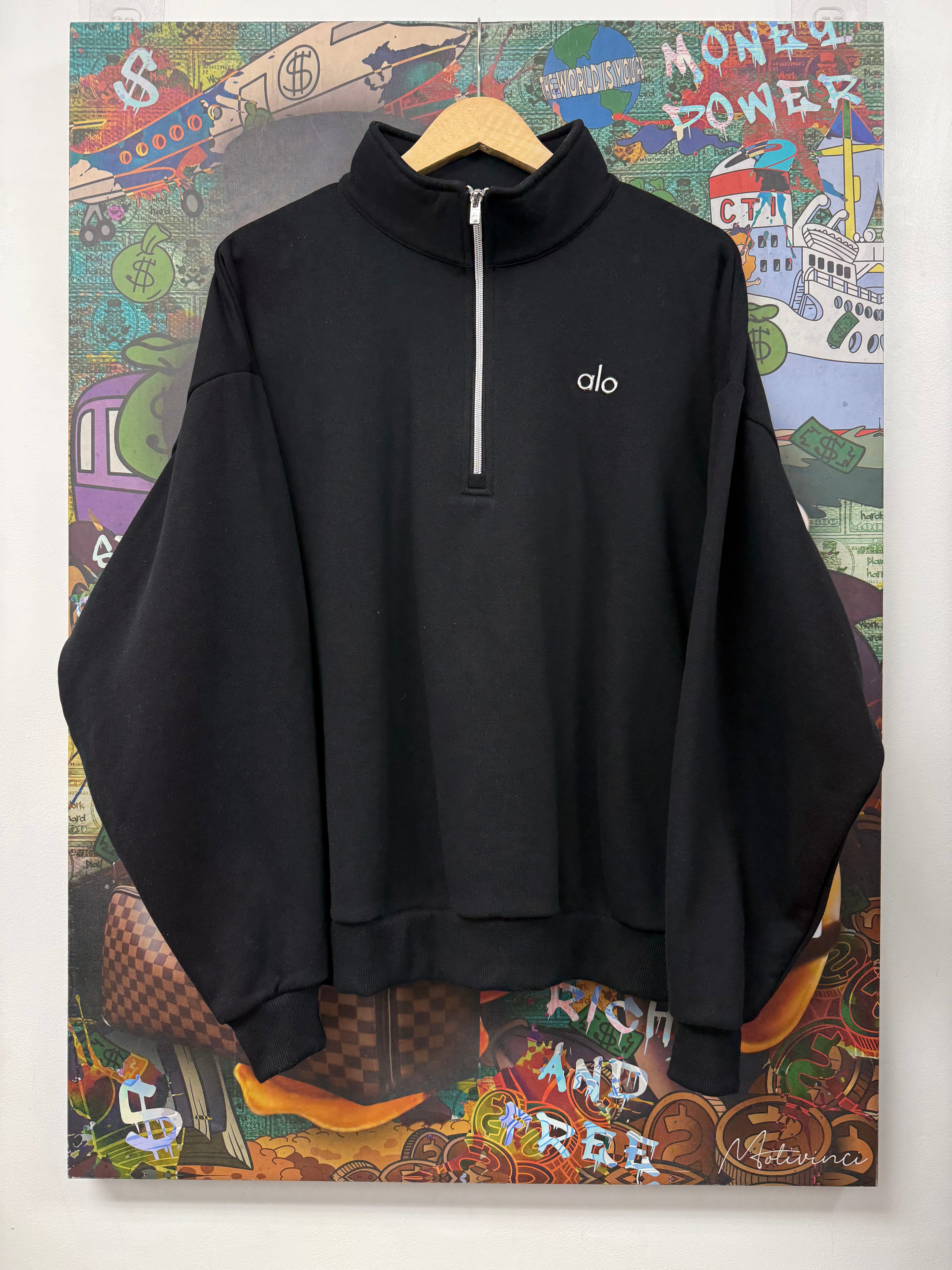 ALO Black Accolade Quarter Zip