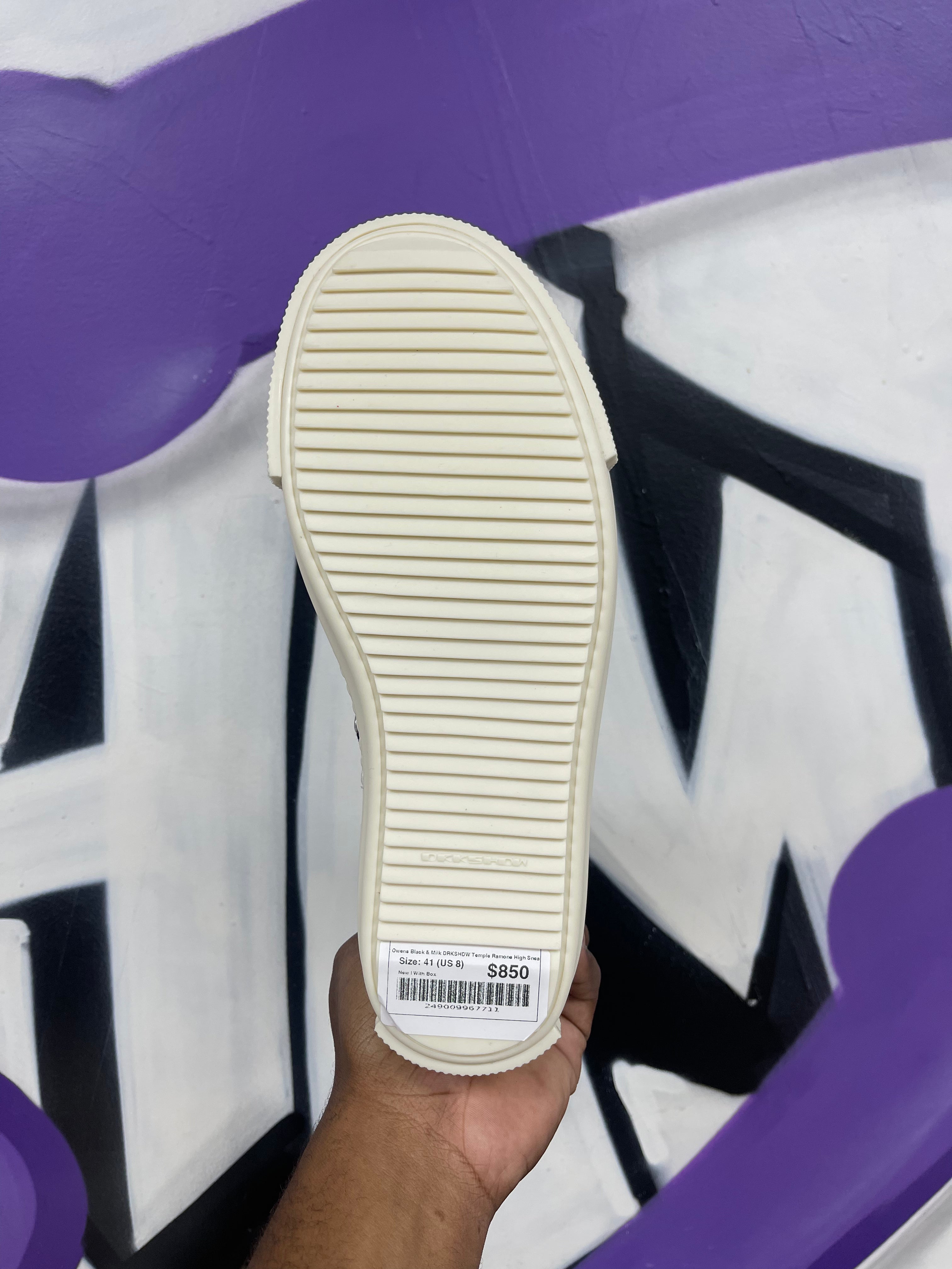Rick Owens Black & Milk DRKSHDW Temple Ramone High Sneakers