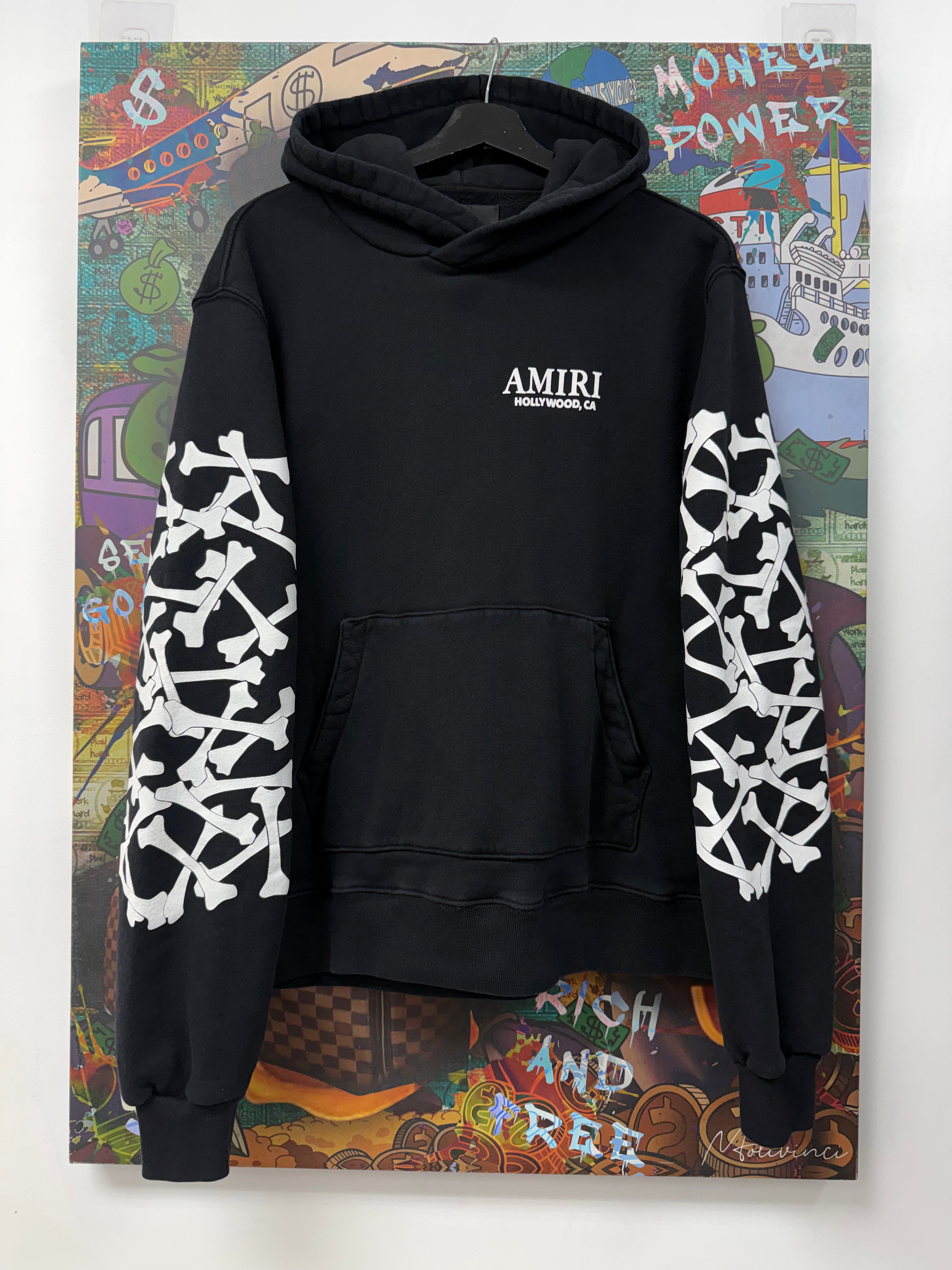 Amiri Black White Bones Hoodie