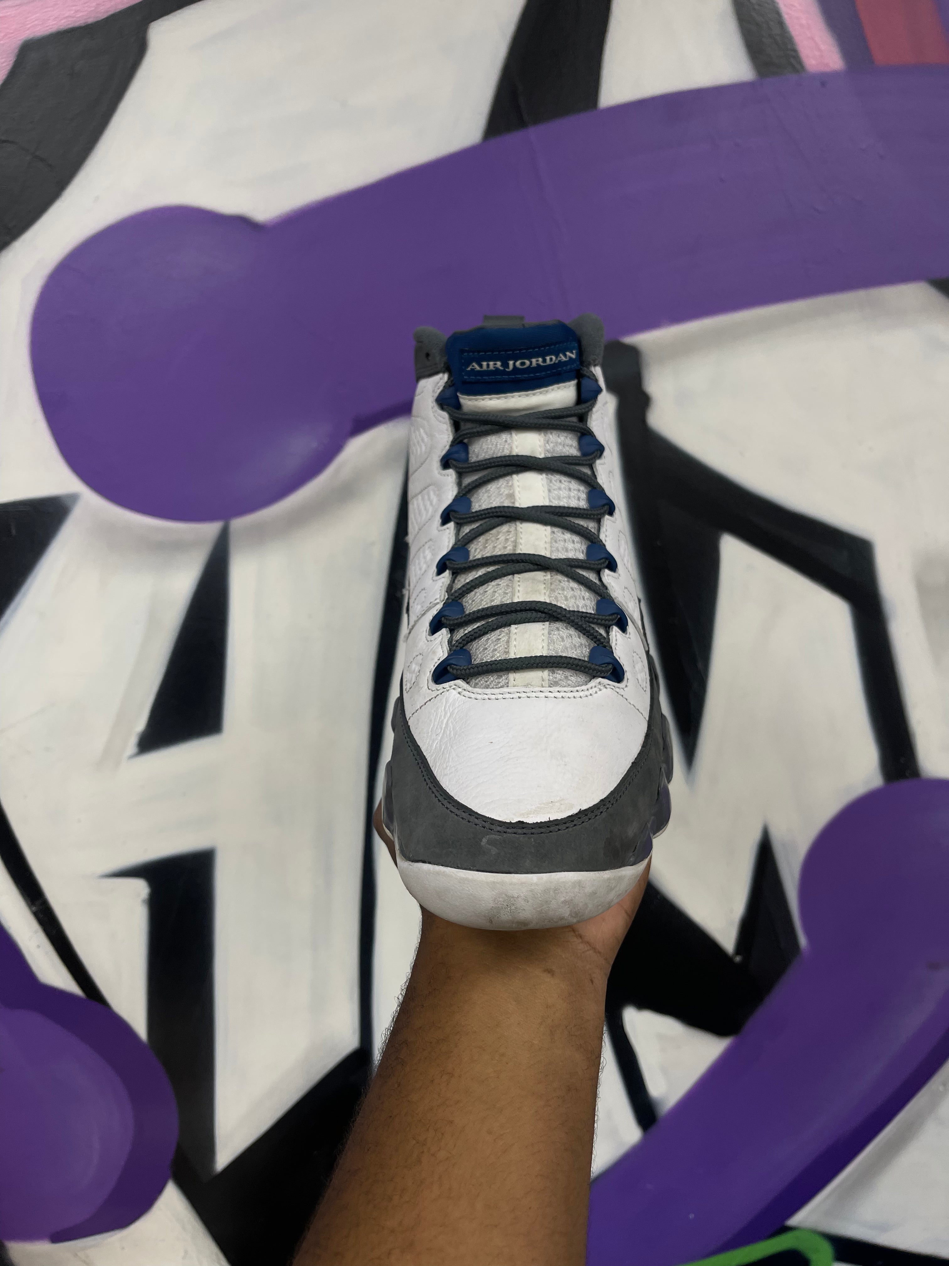 Jordan 9 Wolf Grey Flint Sneakers