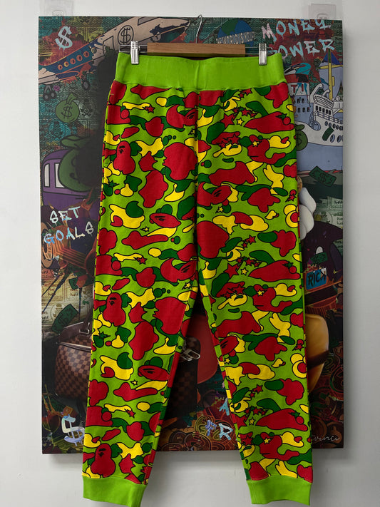 Bape Green Red Camo Sweats  New With Tags