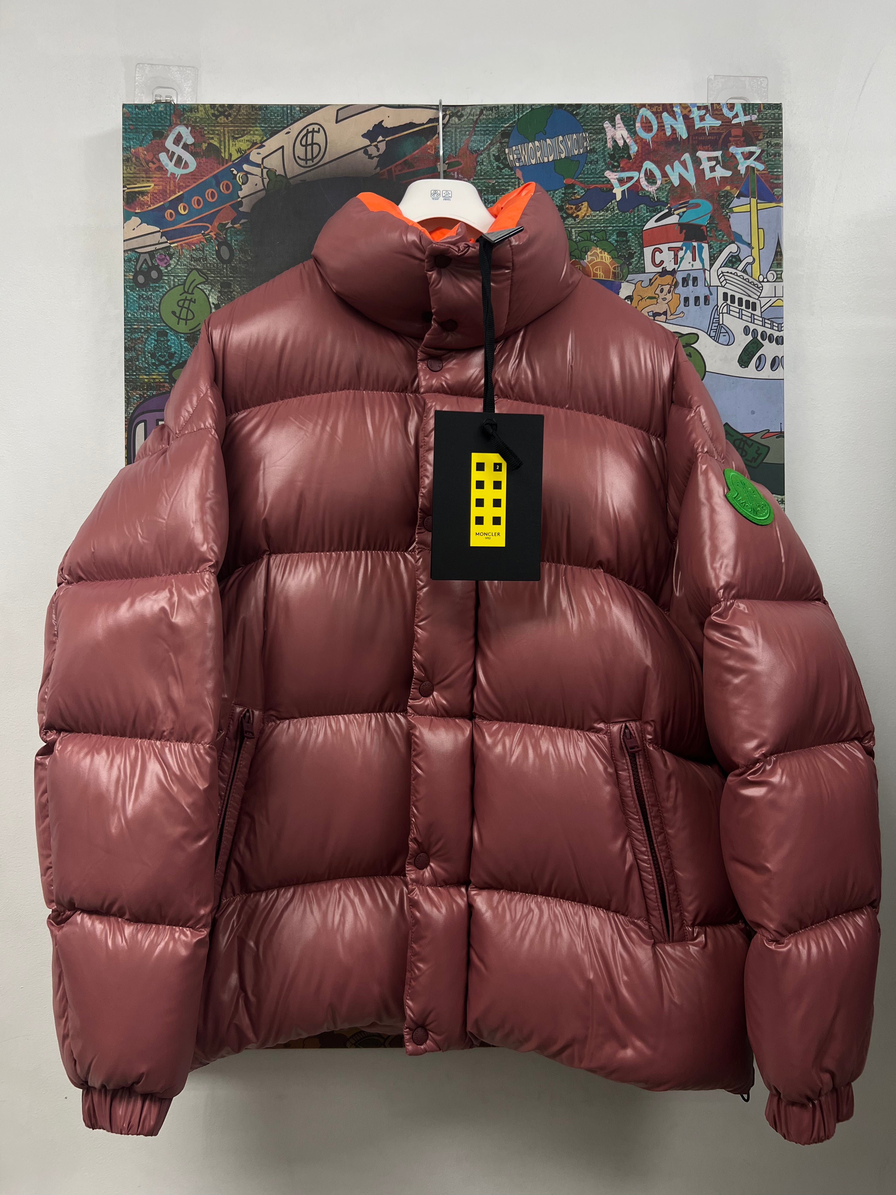 Moncler Pink Orange Dervox Puffer Jacket