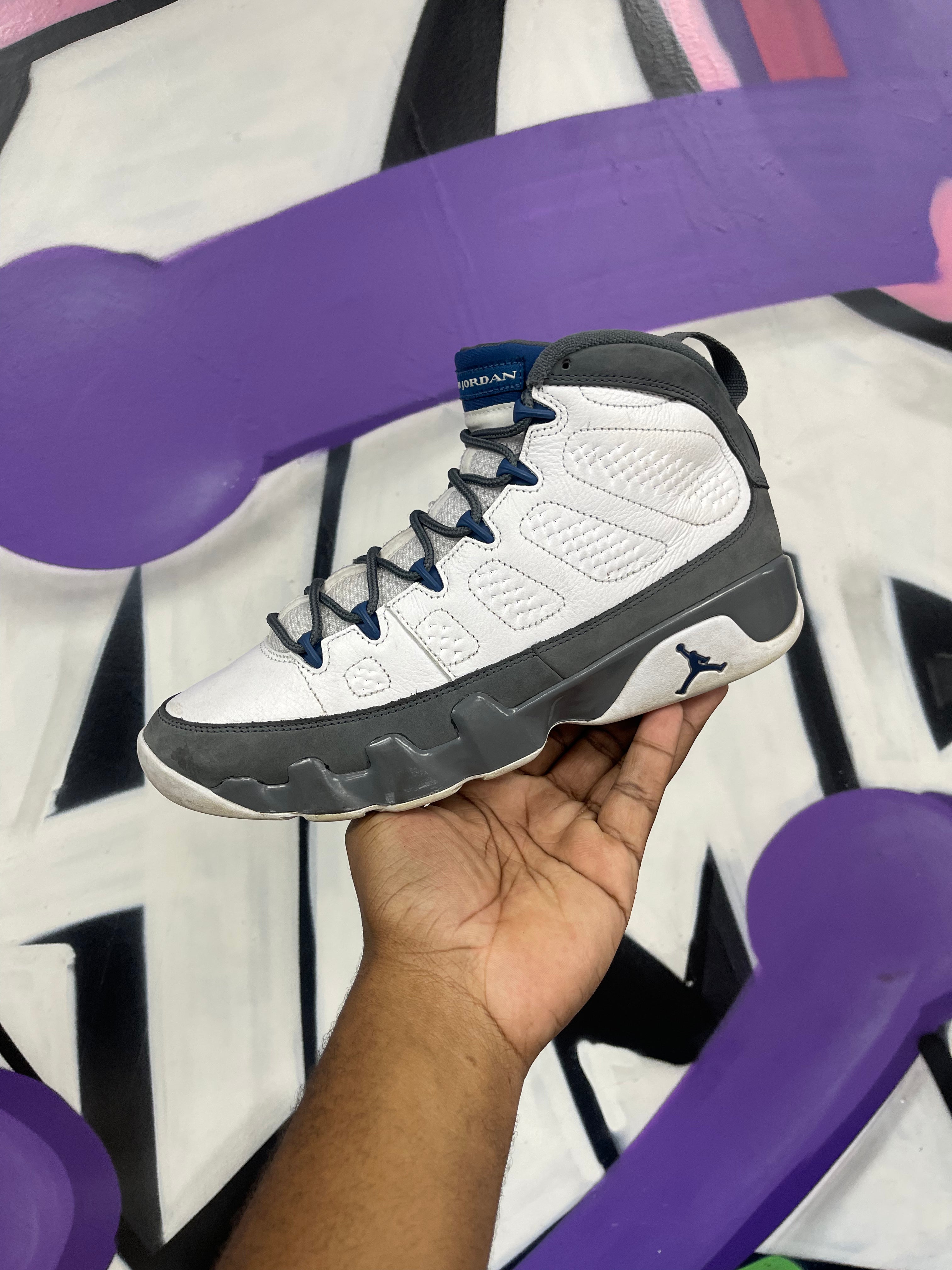 Jordan 9 Wolf Grey Flint Sneakers