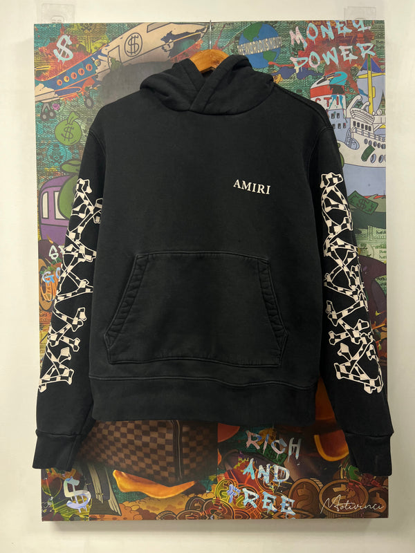 Amiri Black Checkered Bones Hoodie