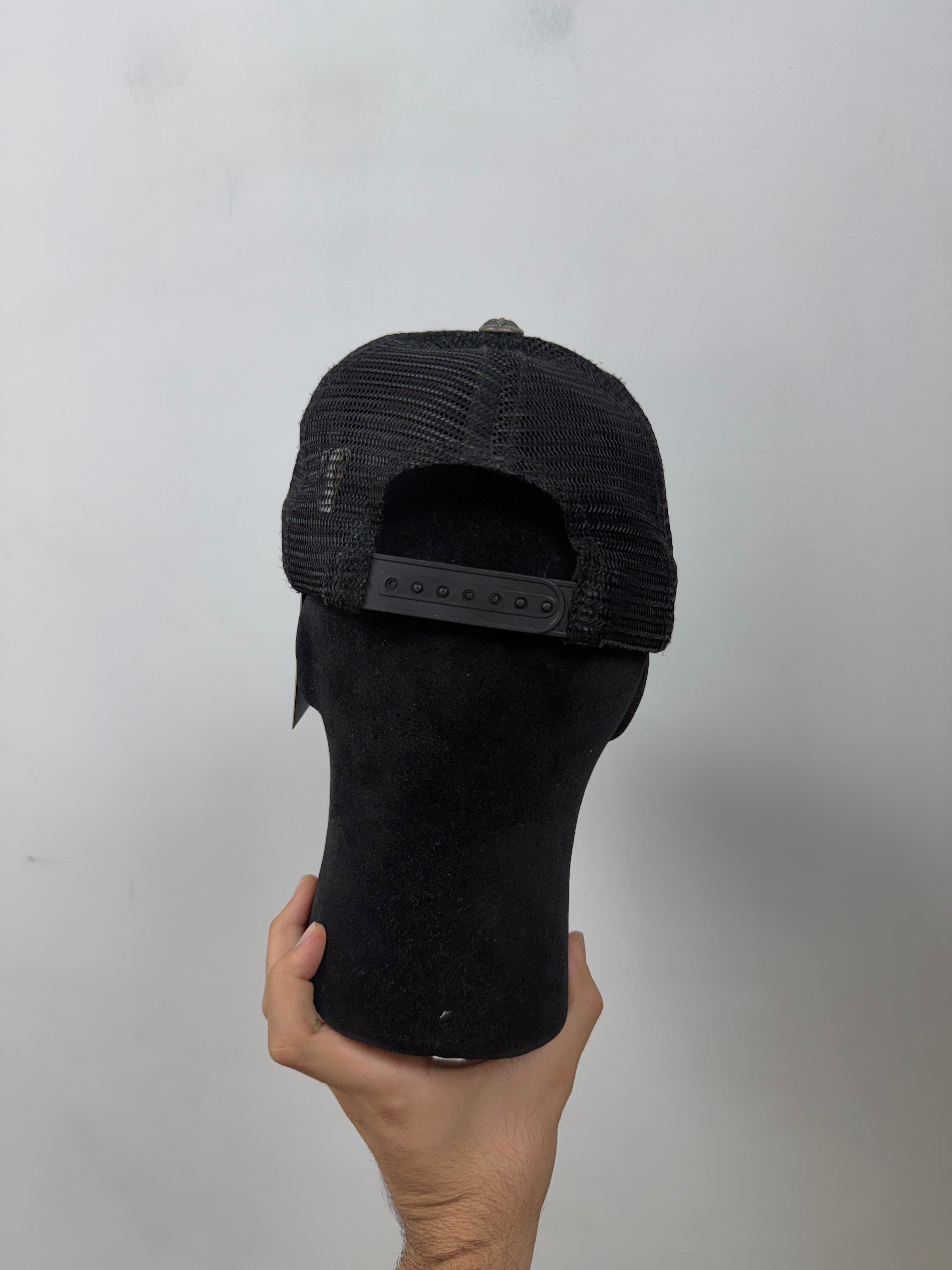 Chrome Hearts Black 3 Star Leather Trucker Hat