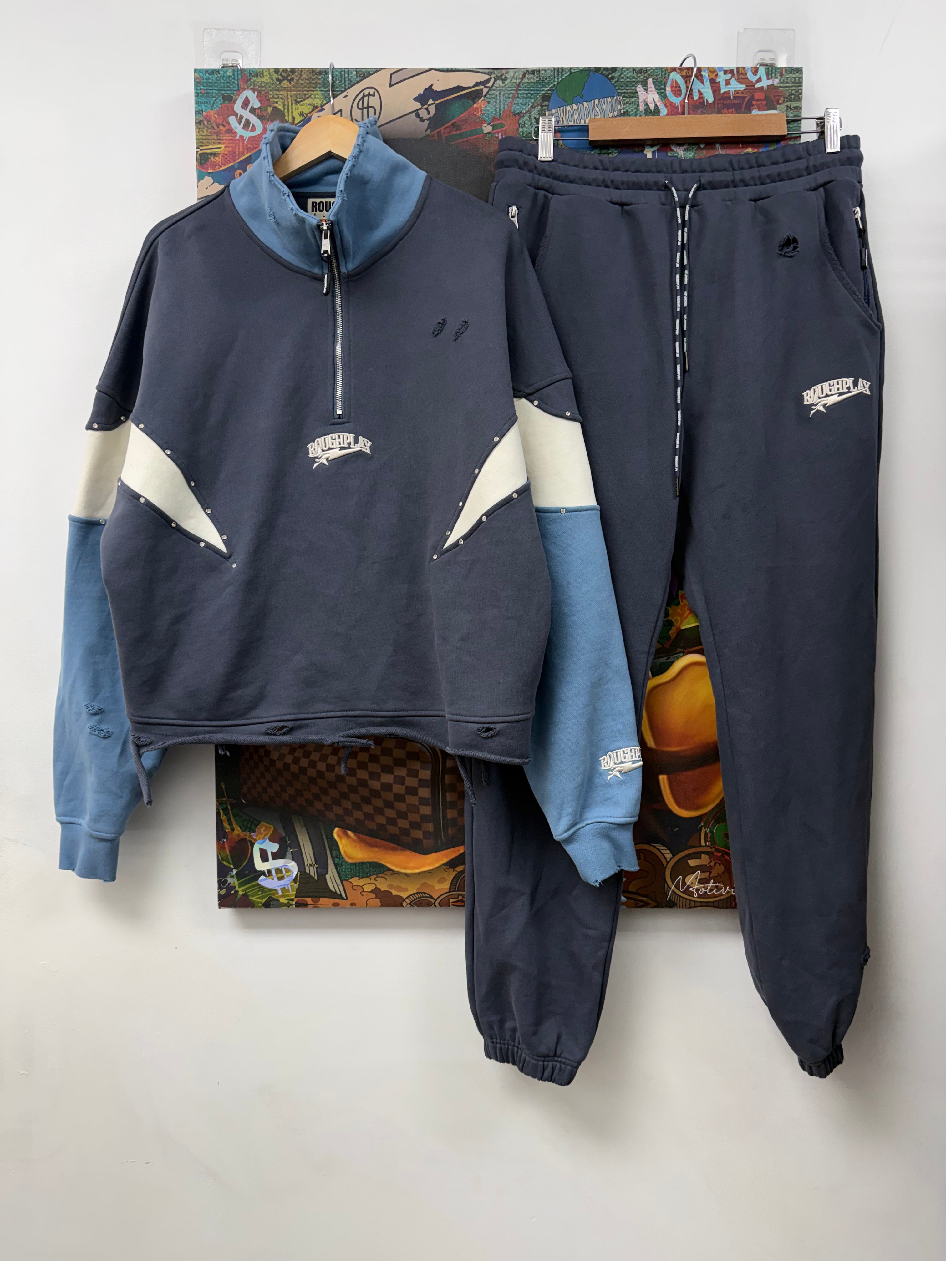 Rough Play Navy White Sweatsuit