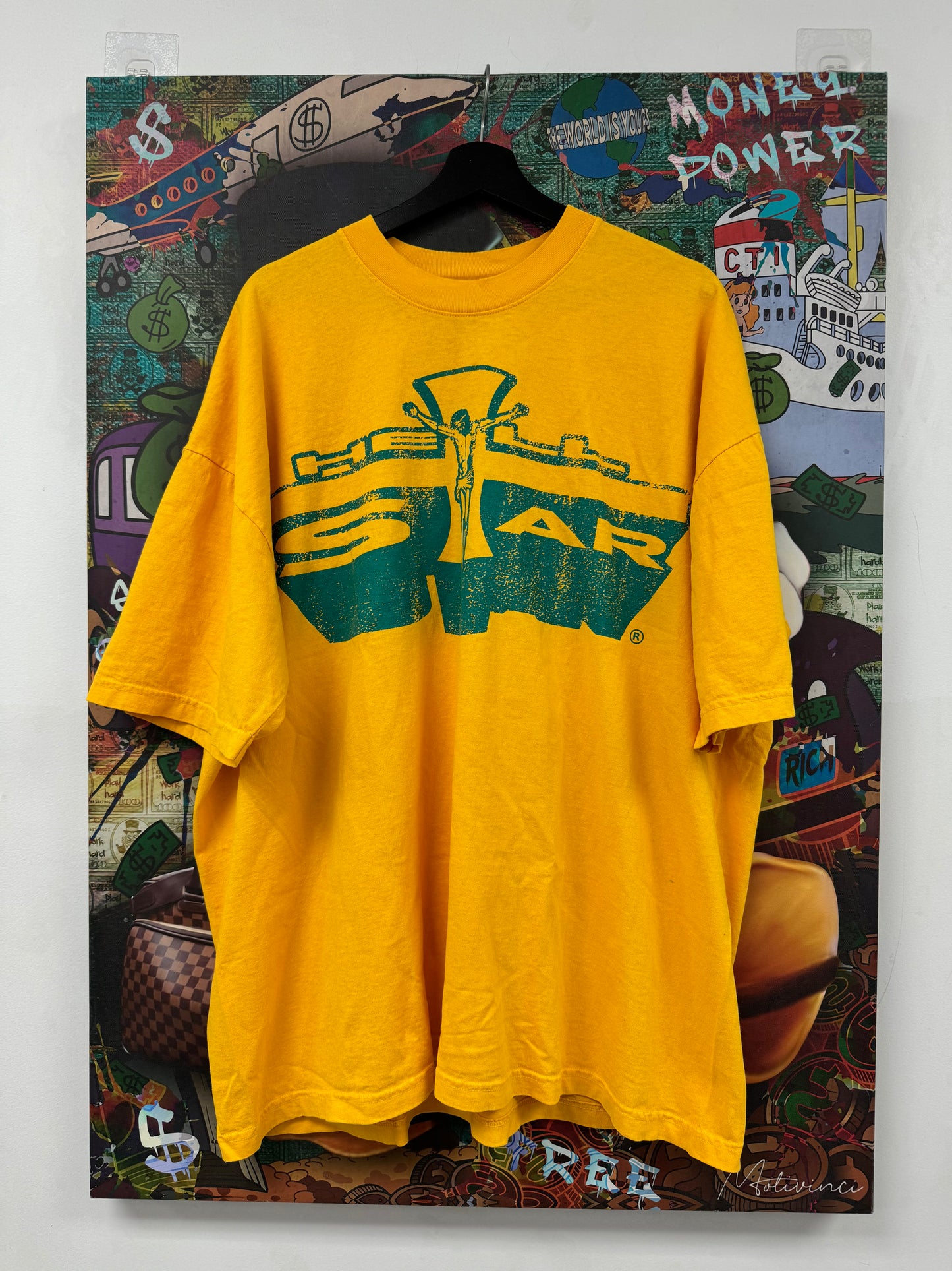 Hellstar Jesus Tee Yellow Green Used XL N/A