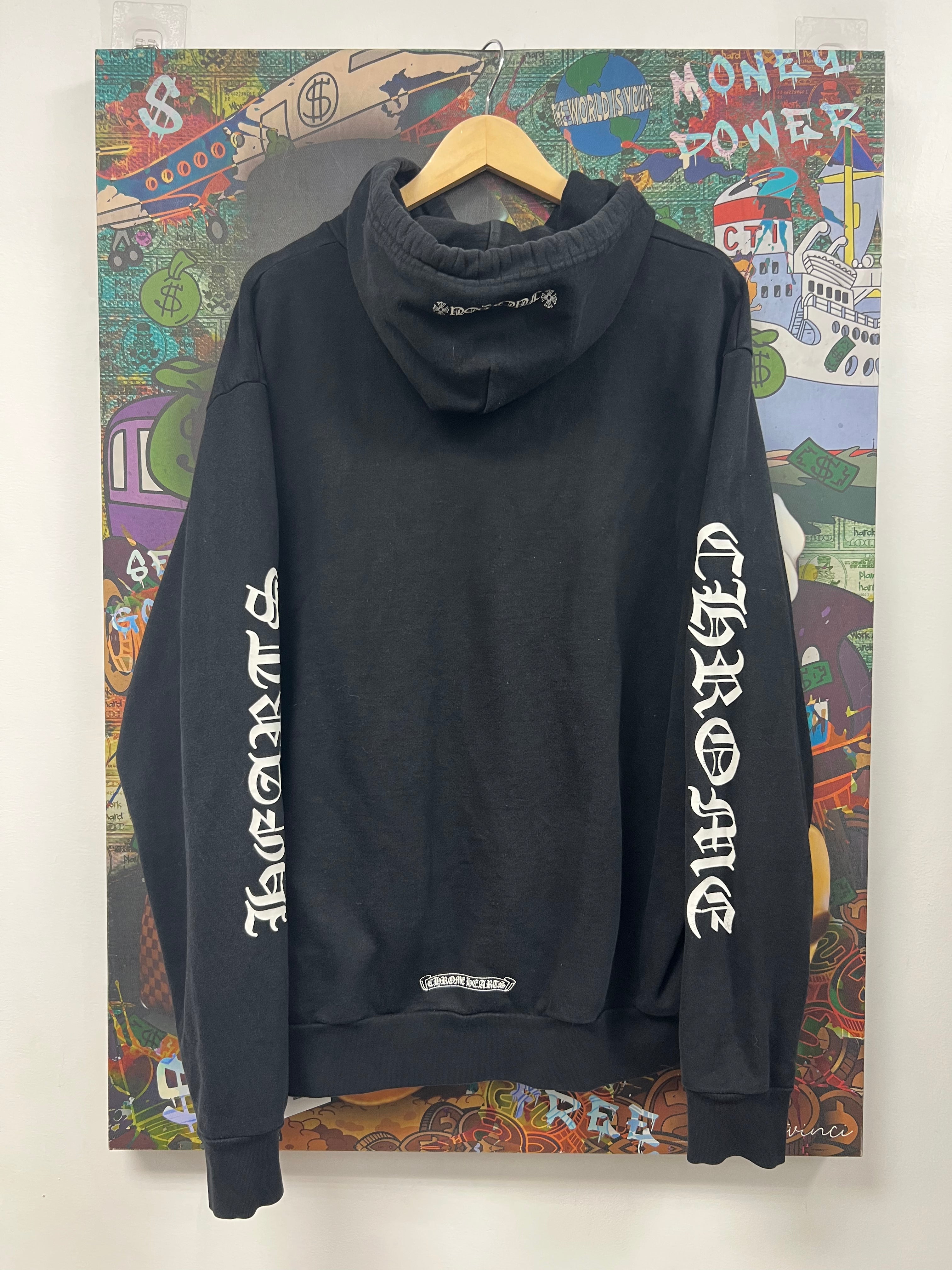 Chrome Hearts Black Vertical Logo Hoodie