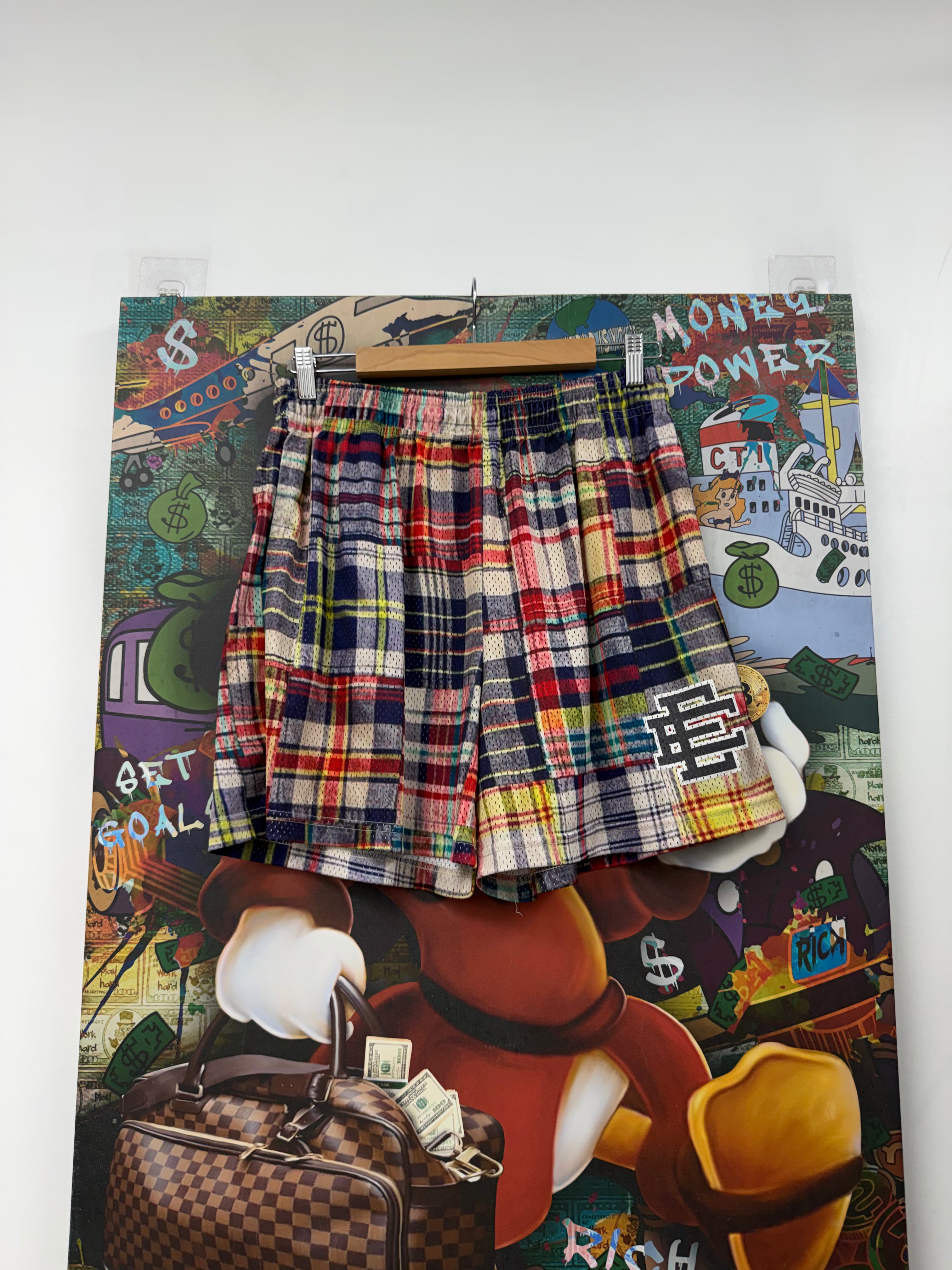 Eric Emanuel Plaid Monogram Shorts