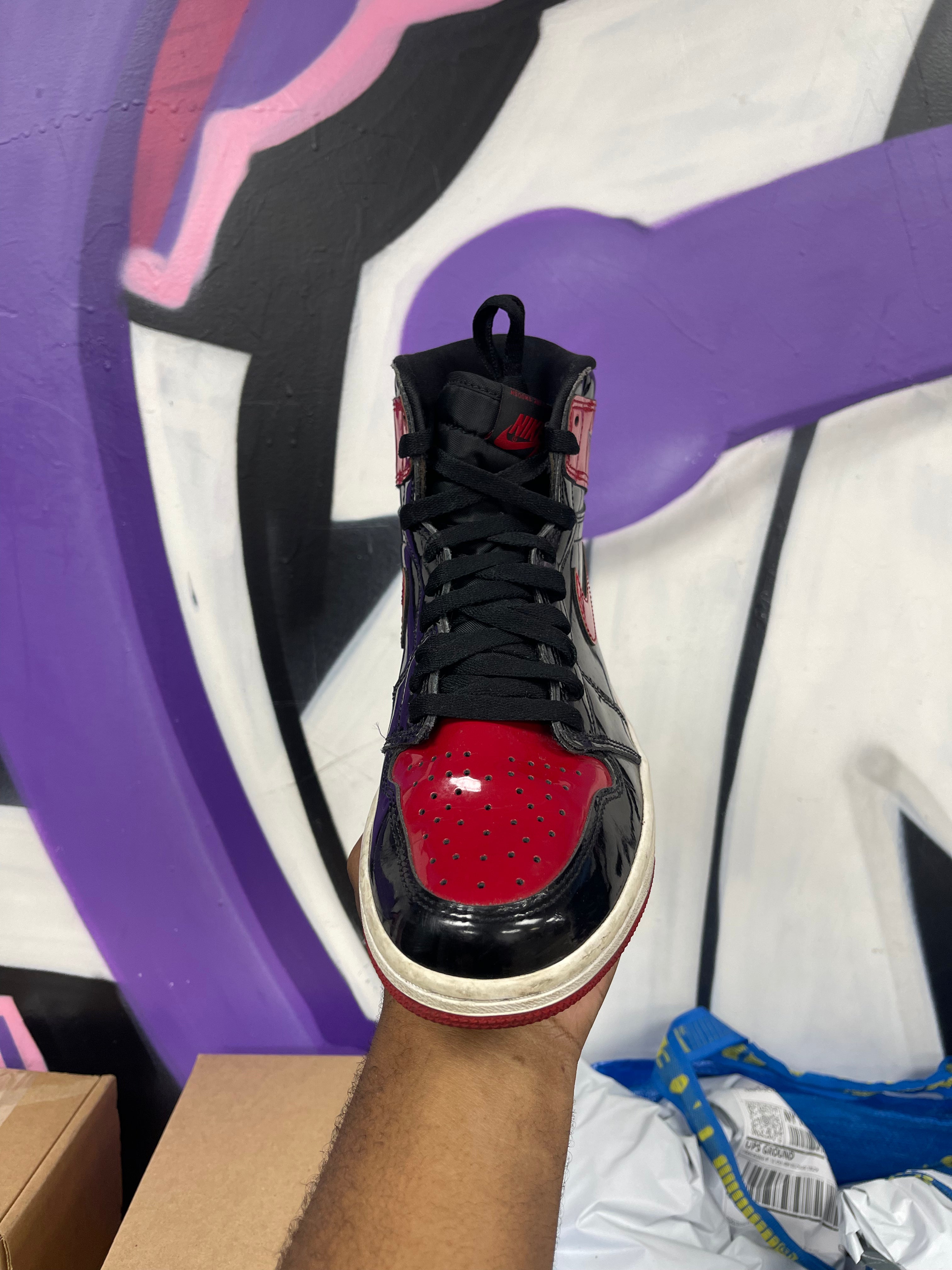 Jordan 1 Patent Bred Sneakers