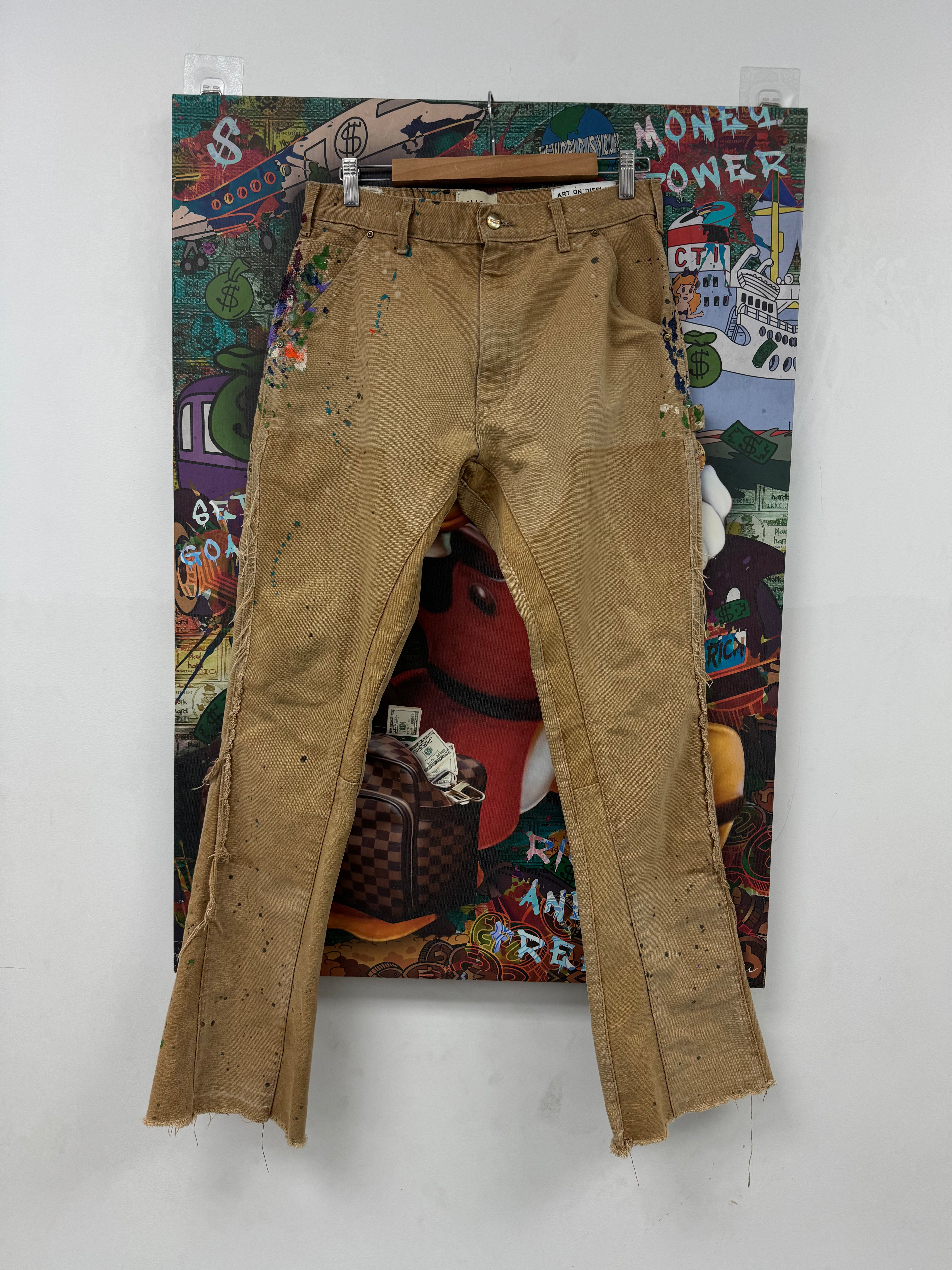 Gallery Dept Carhartt De La Flare Tan Splatter Used 29 N/A