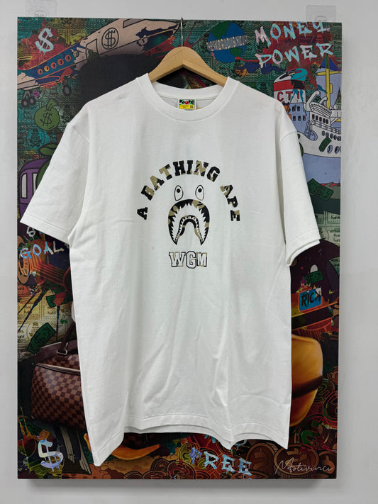 BAPE Shark Tee White Camo New XL In Plastic