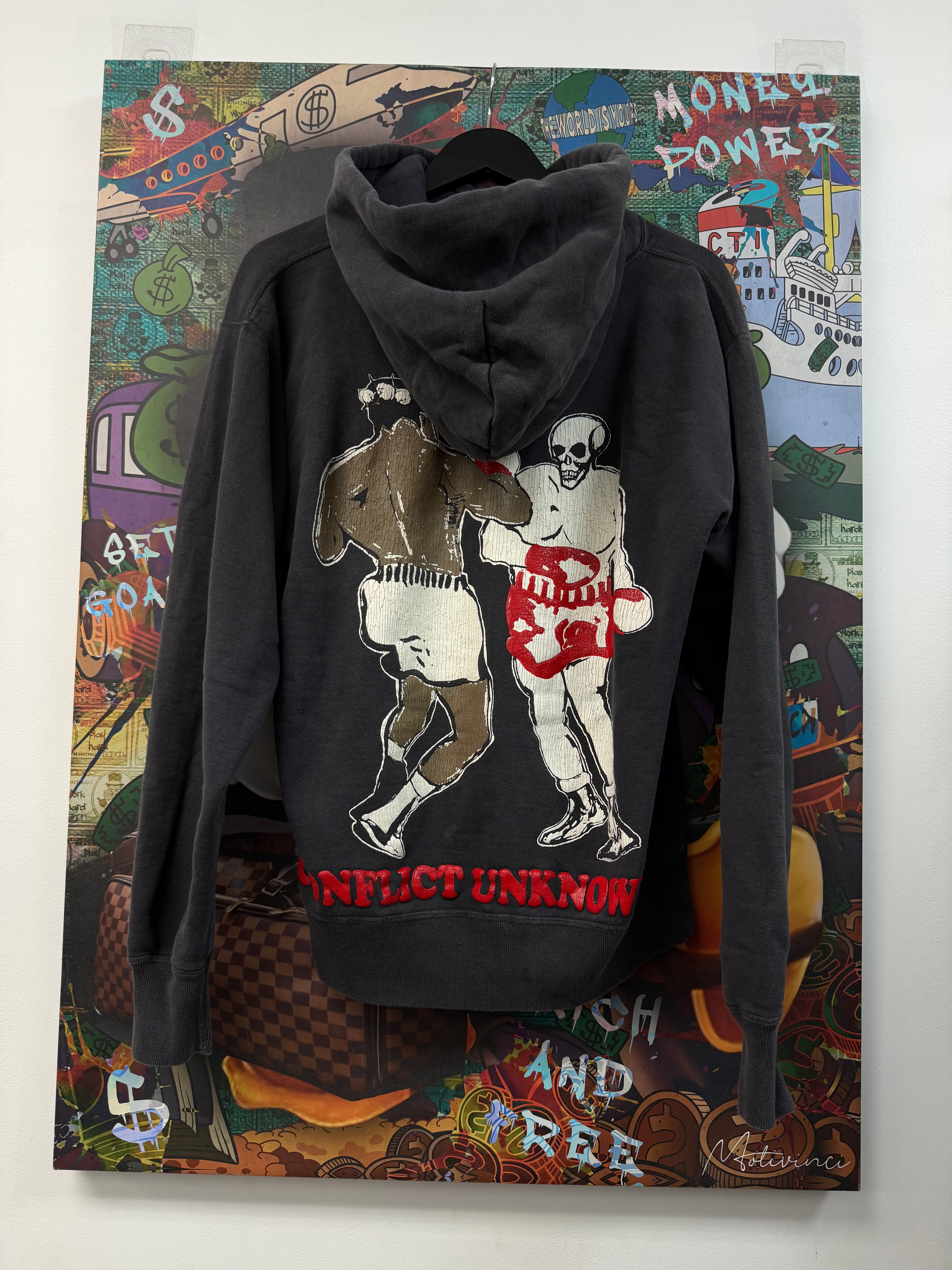 Saint Michael Washed Black Struggle Hoodie