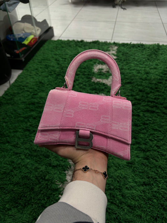 Balenciaga Hourglass Clutch Bag Pink New OS With Tags