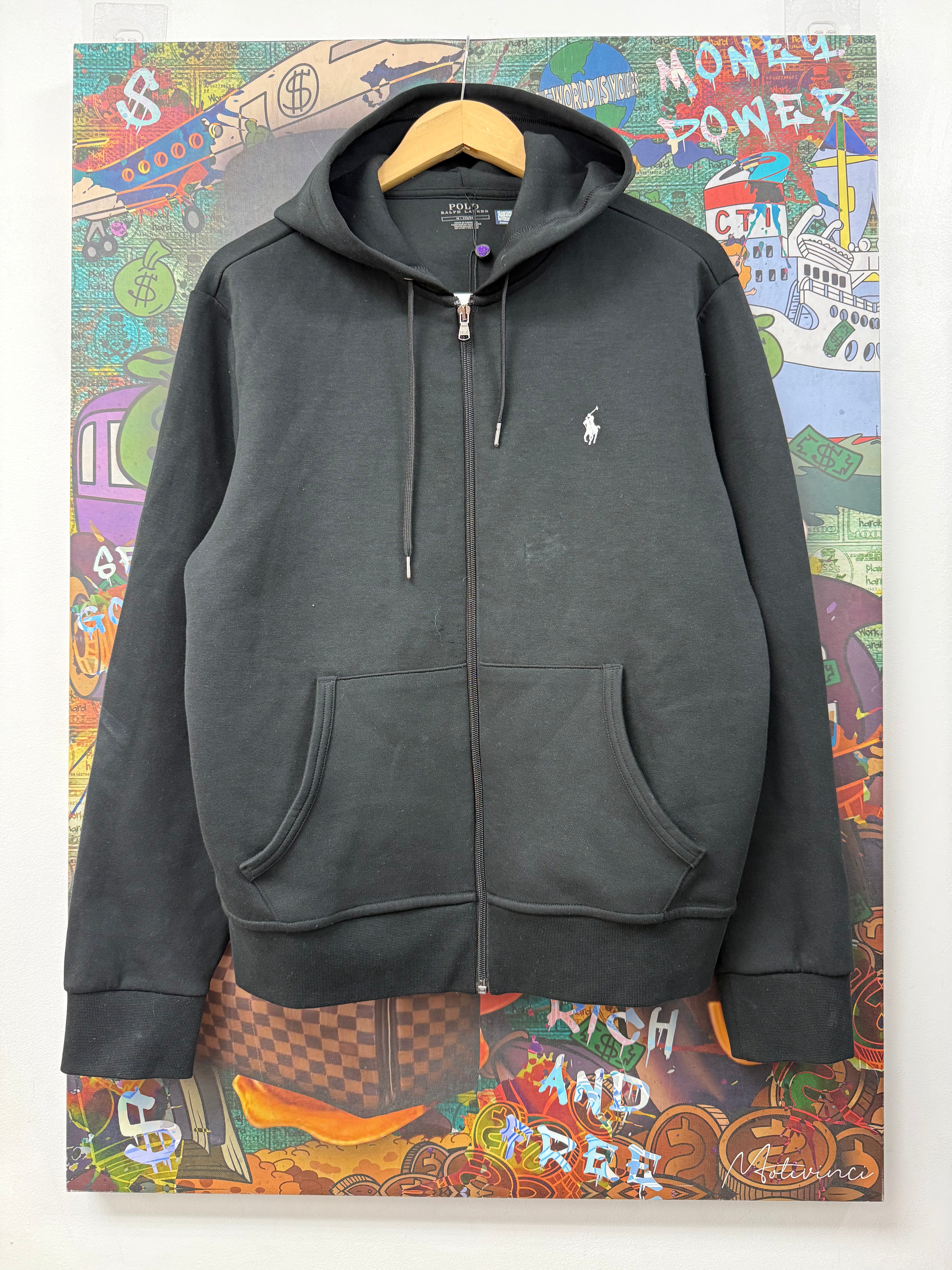 Polo Black White Tech Zip Up