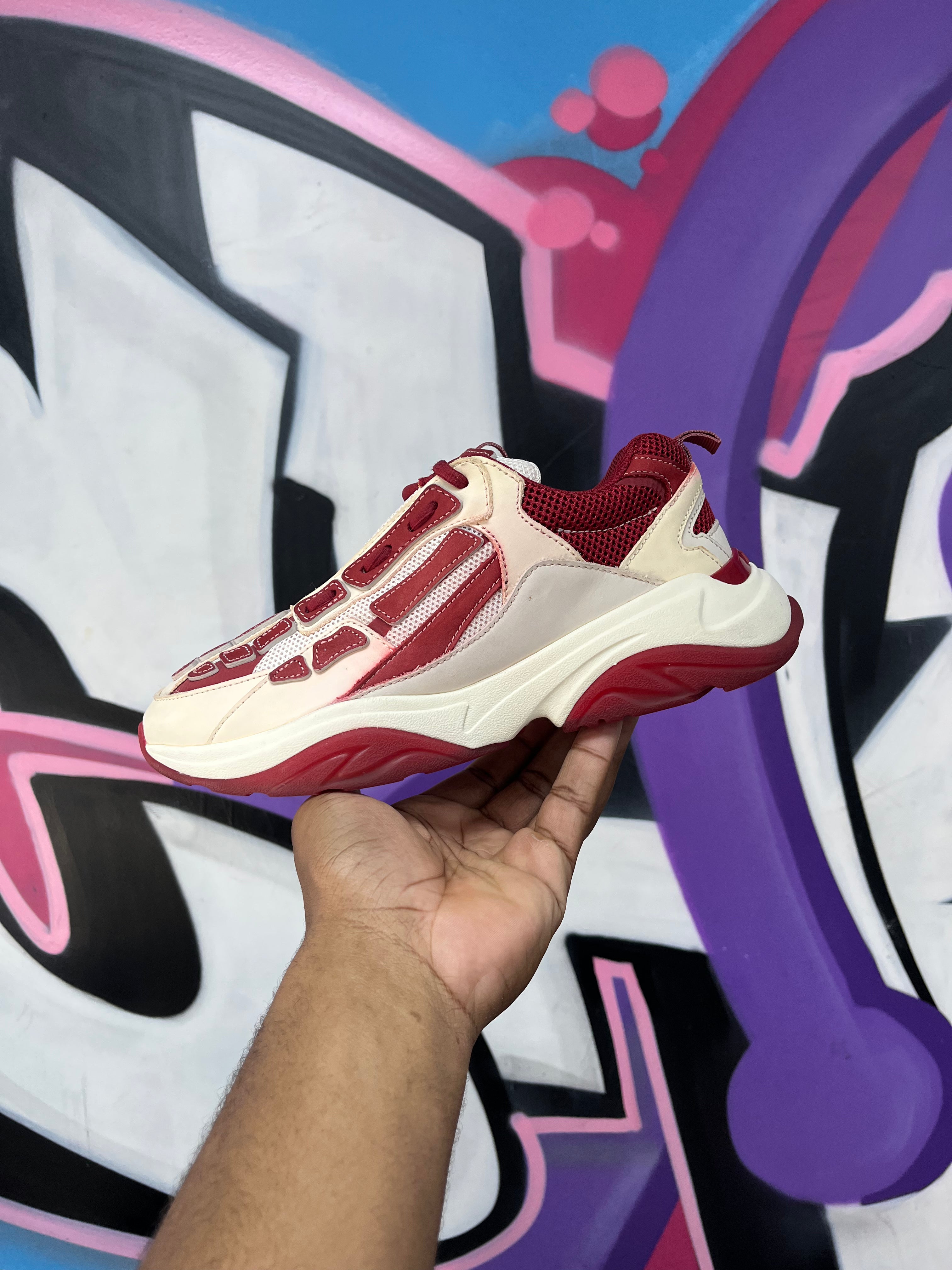 Amiri Burgundy Bone Runner Sneakers