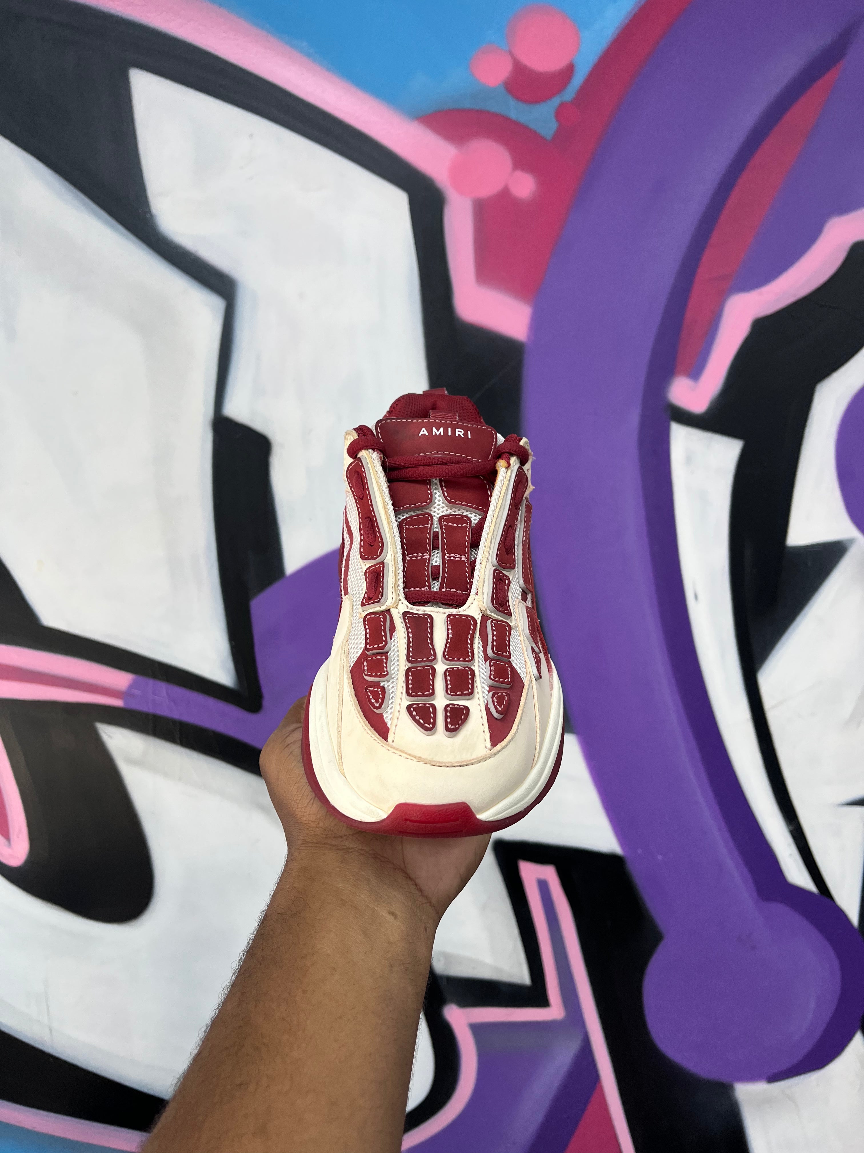 Amiri Burgundy Bone Runner Sneakers