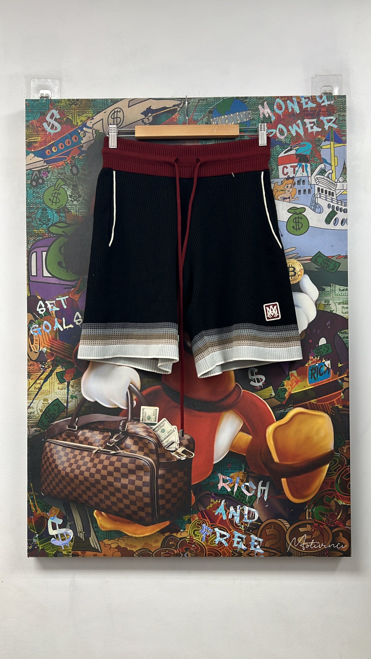 Amiri Black Maroon Knitted MA Shorts