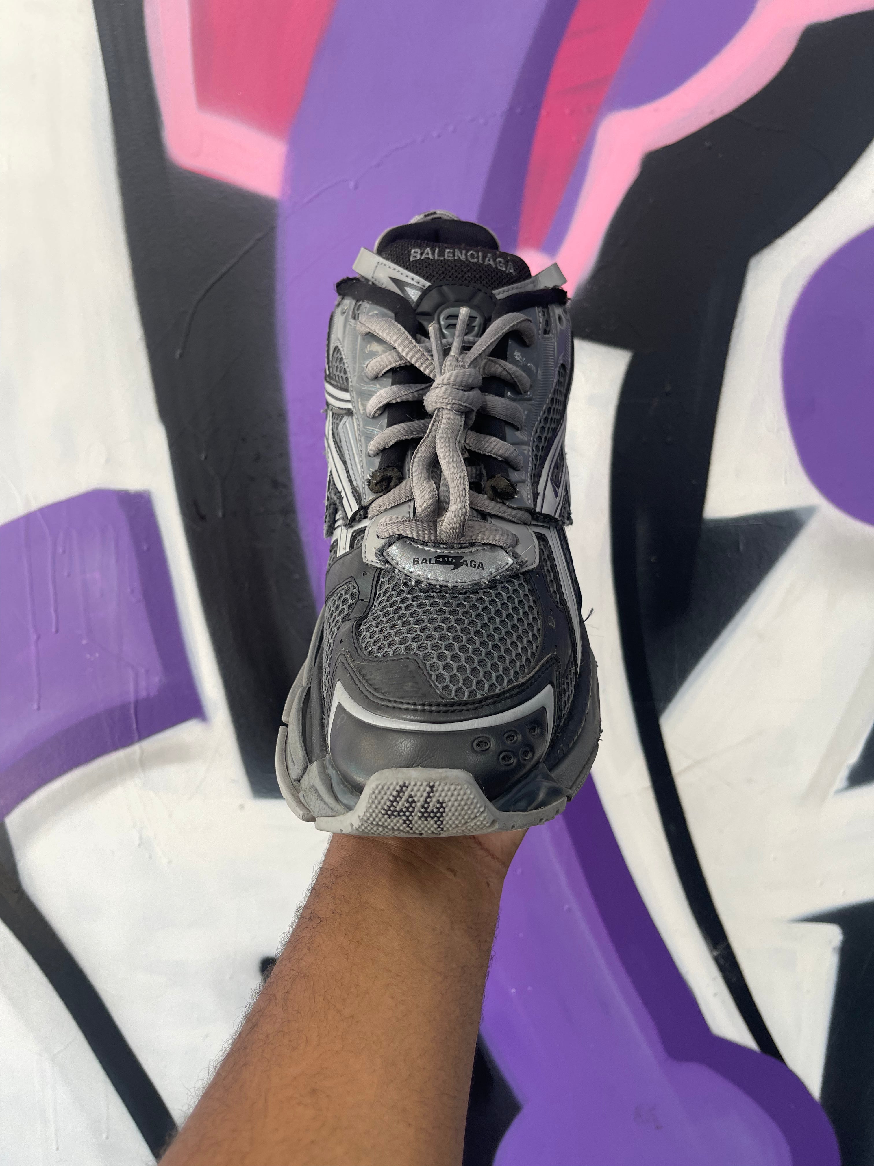 Balenciaga Grey Tonal Runner Sneakers
