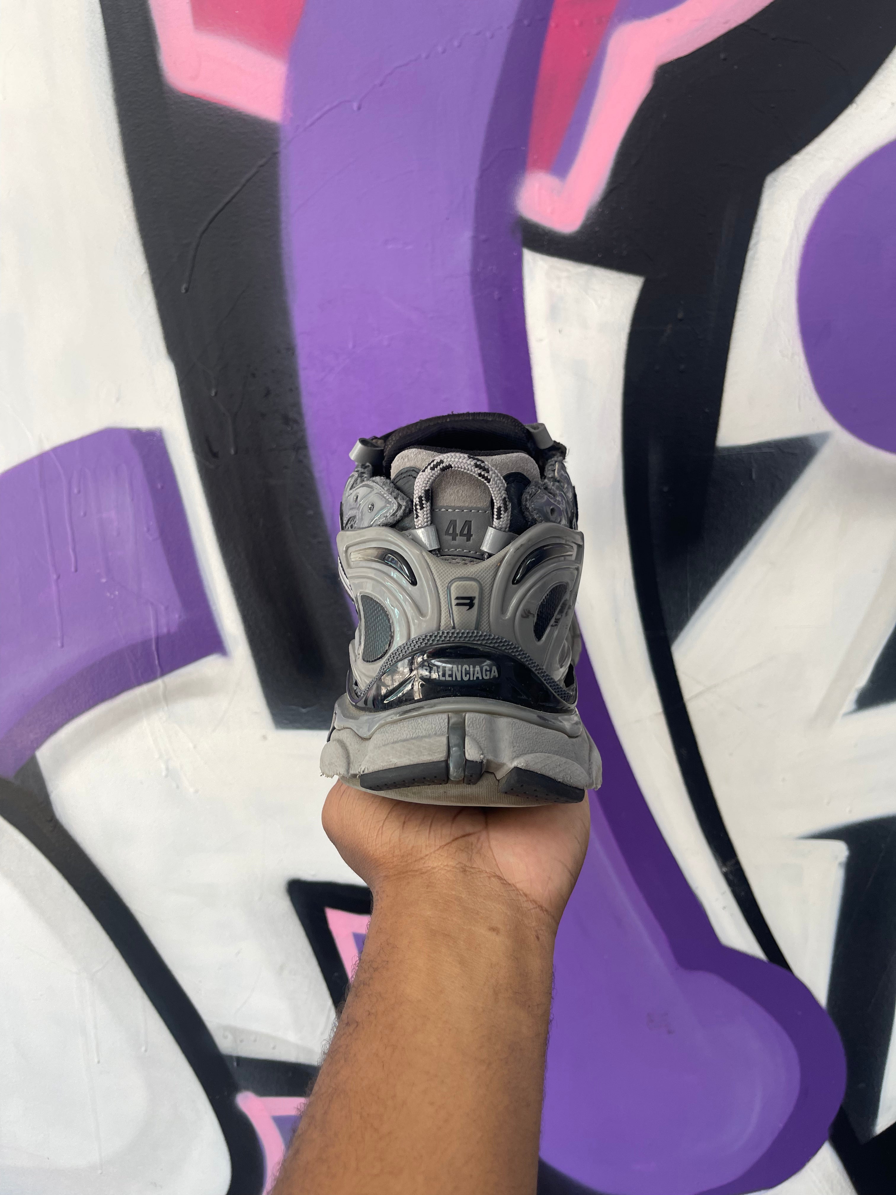 Balenciaga Grey Tonal Runner Sneakers